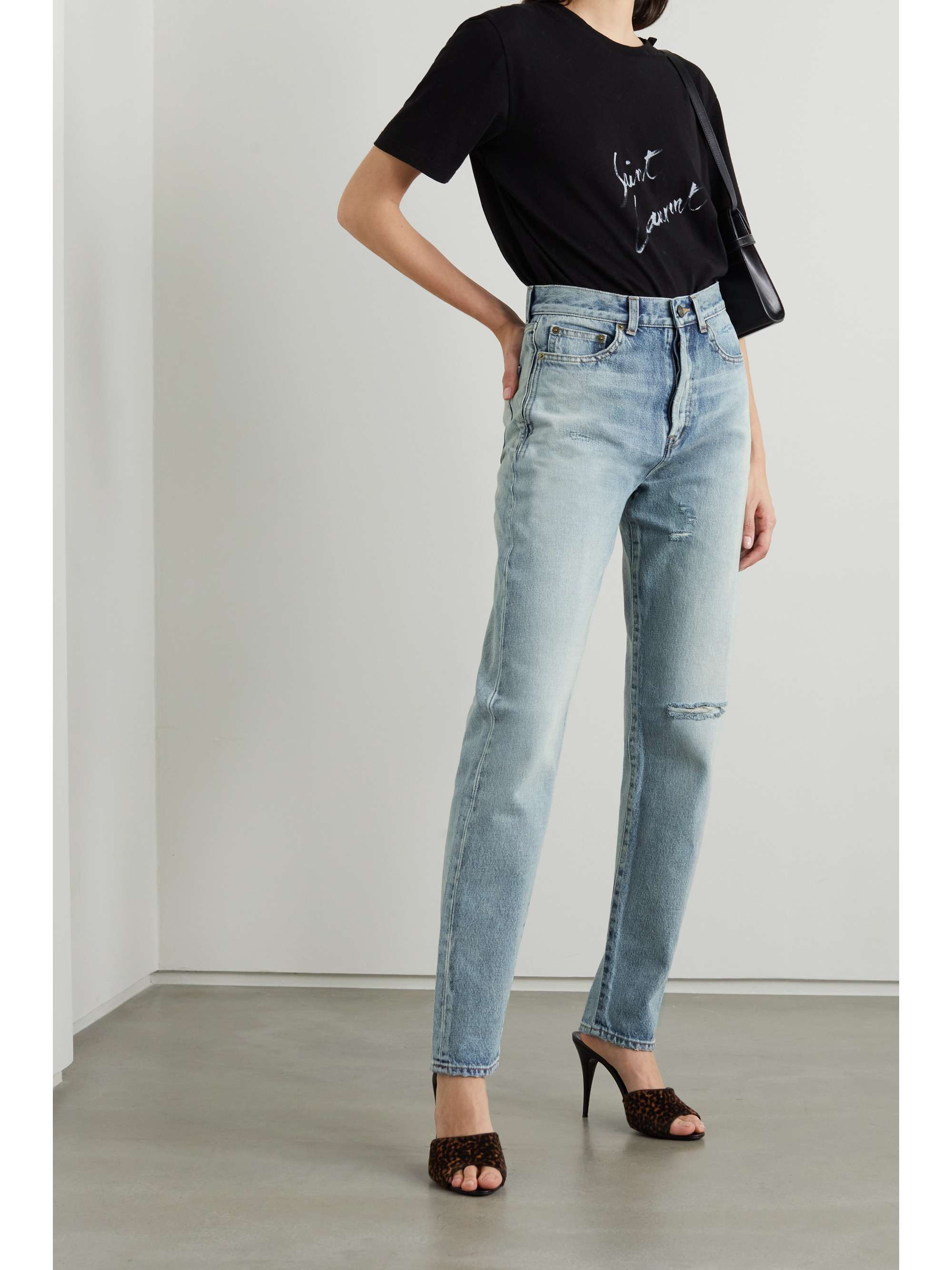 discount prices sale Saint Laurent Distressed Saint Ripped Knee ...