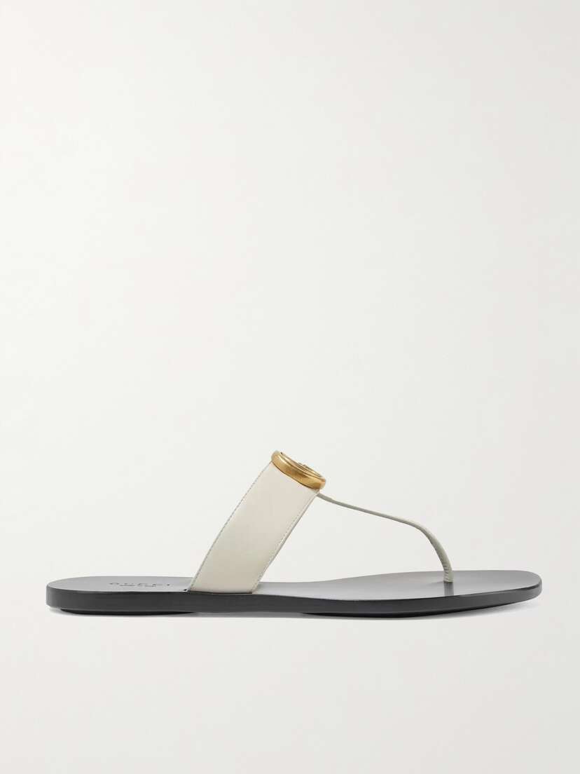 Gucci Marmont Logo-embellished Leather Sandals