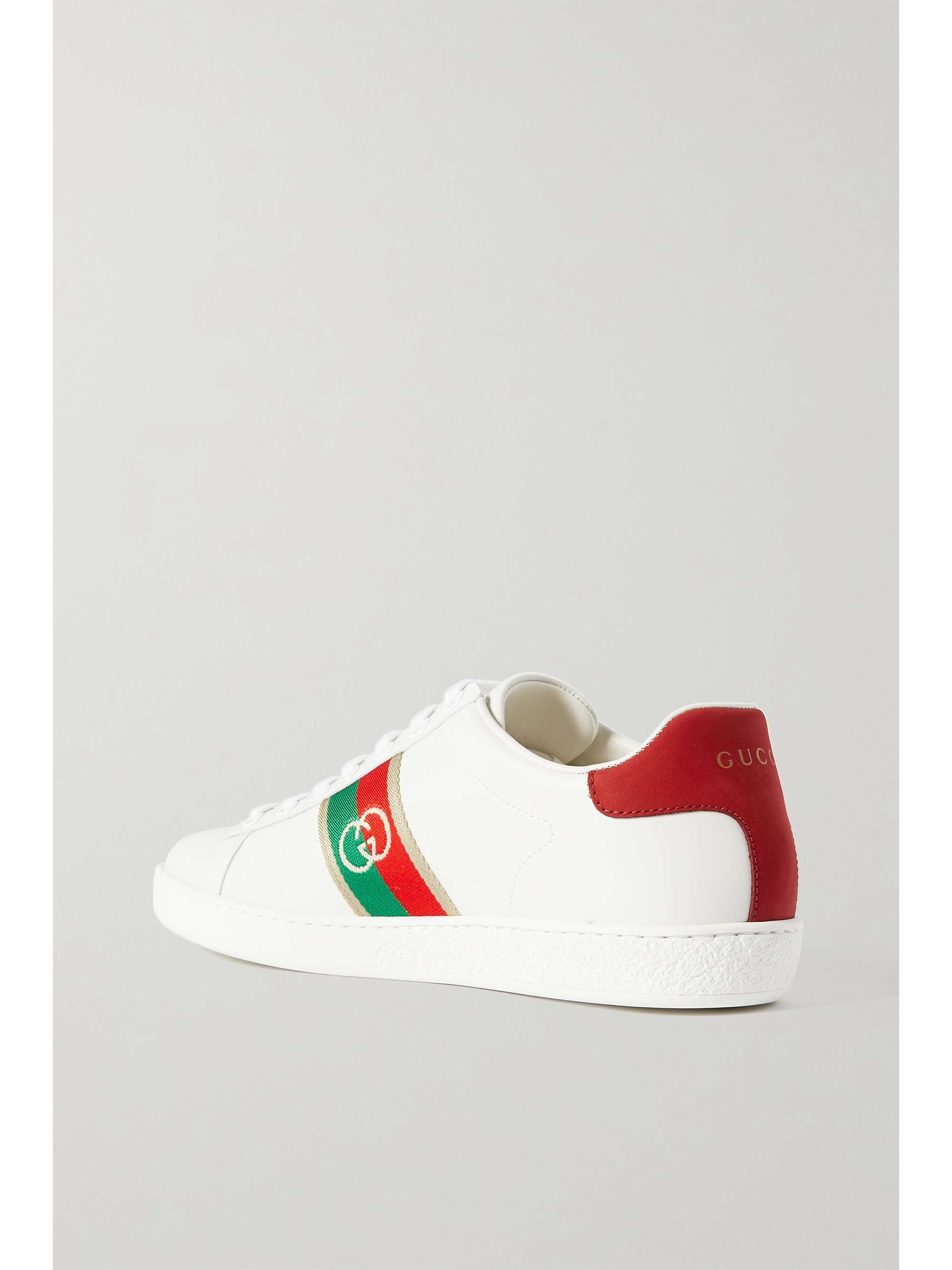 sneakers in leather with webbing