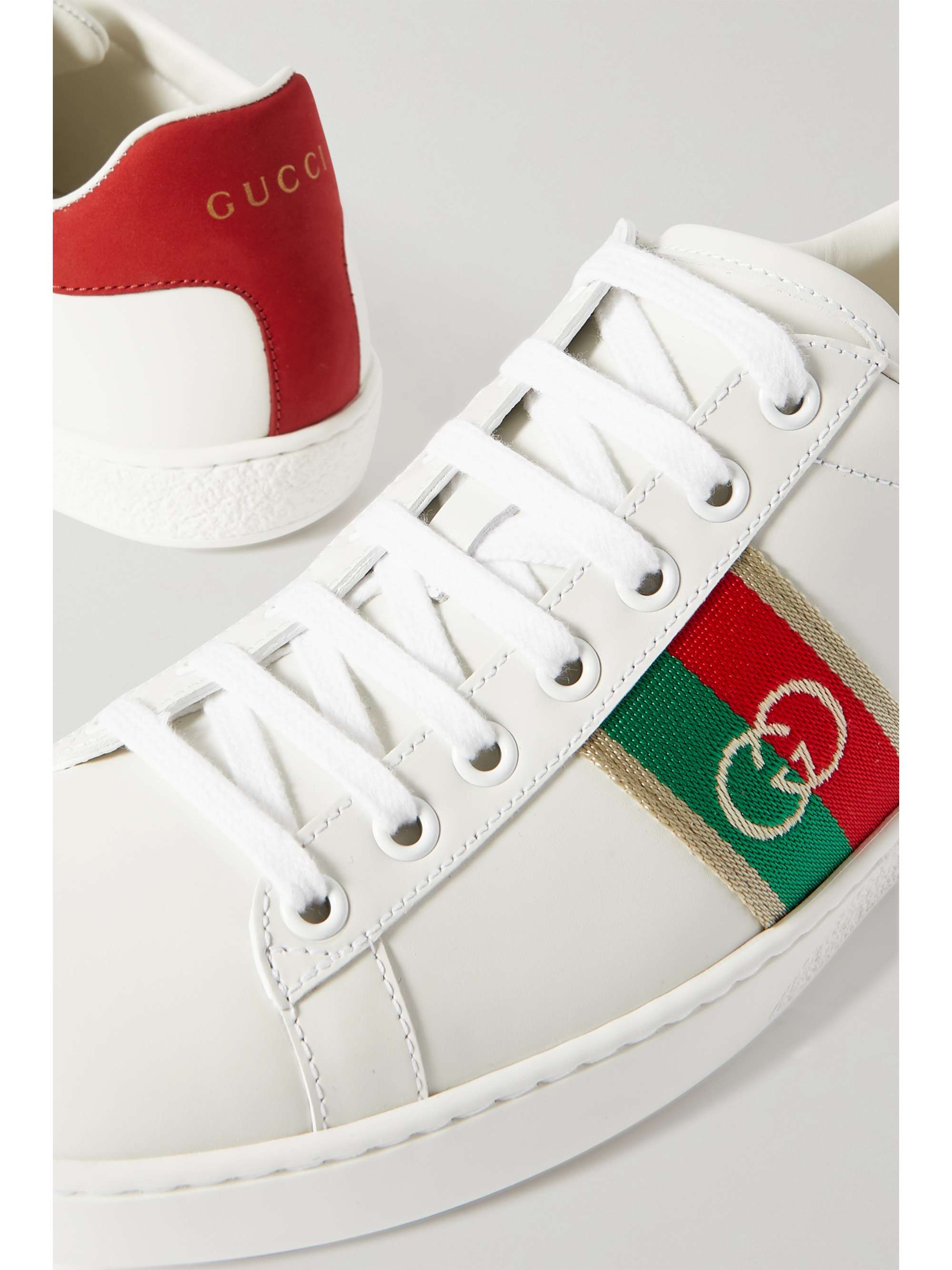 sneakers in leather with webbing