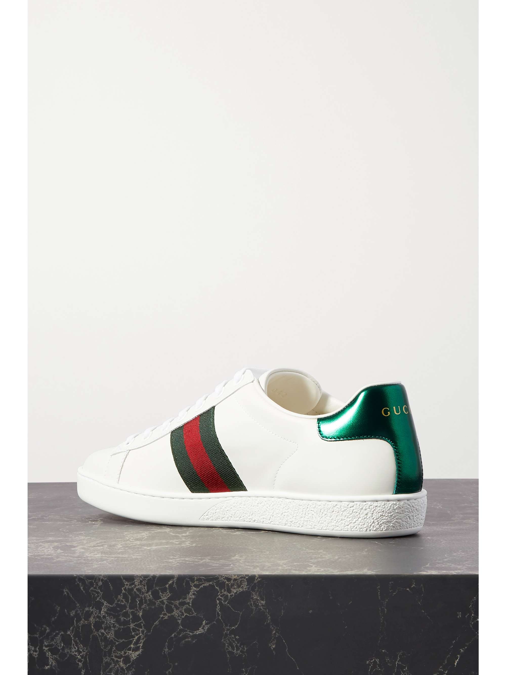 sneakers in leather with webbing