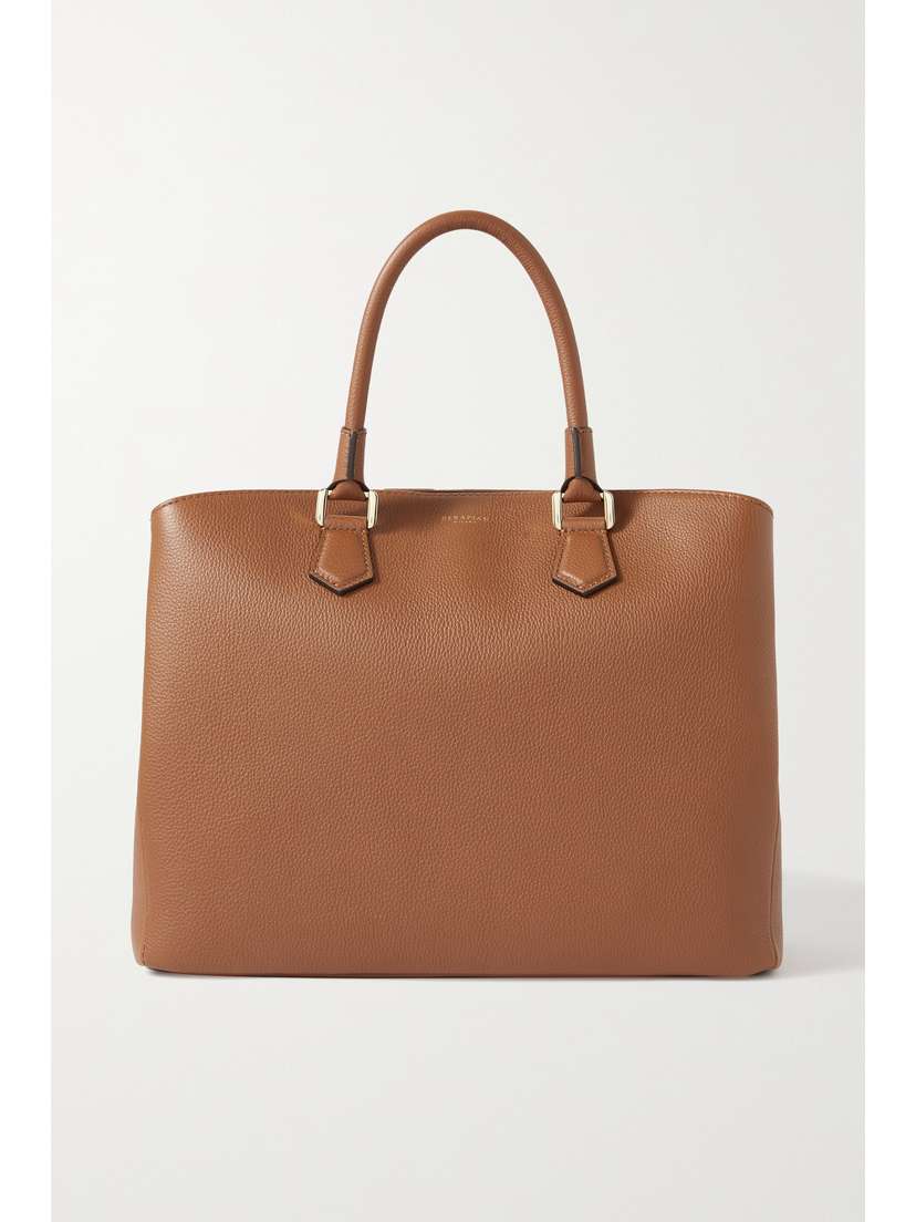 Serapian Luna Textured-leather Tote