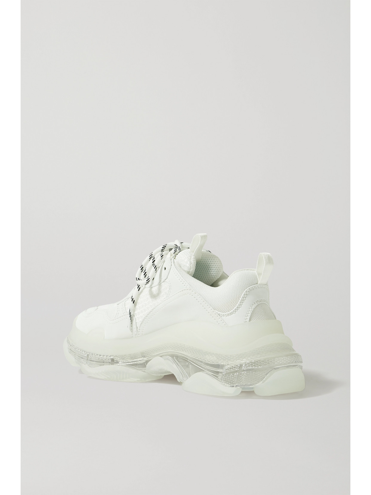 Shop Balenciaga Triple S Clear Sole Logo-embroidered Leather, Nubuck And Mesh Sneakers In White