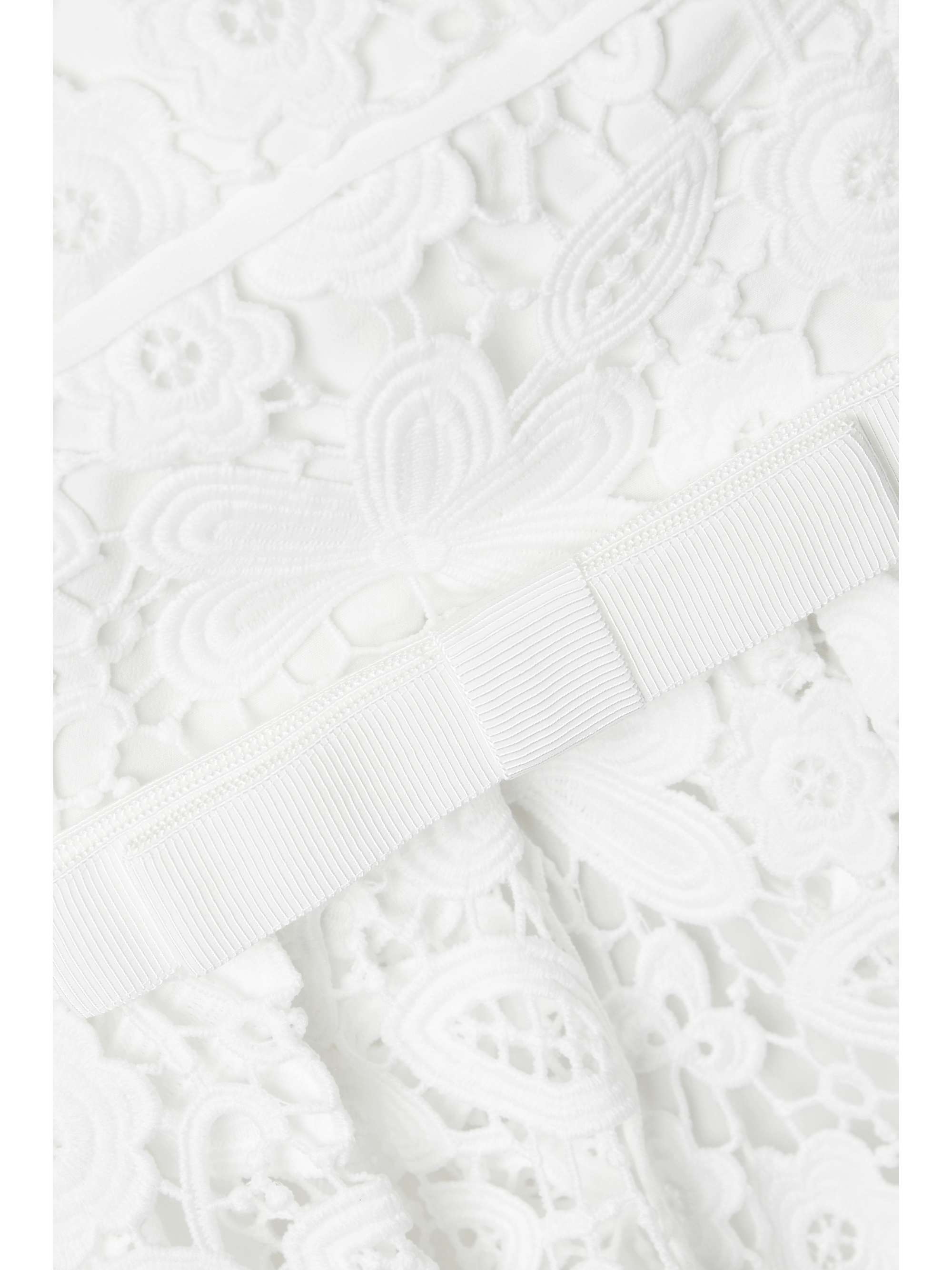 SELFPORTRAIT Grosgraintrimmed guipure lace midi dress NETAPORTER