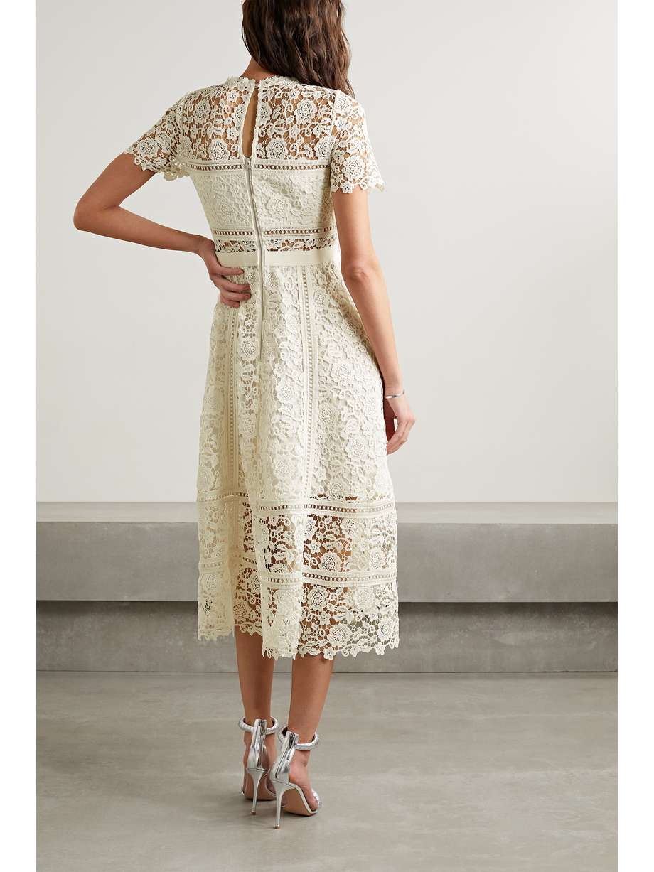 SELFPORTRAIT Guipure lace midi dress NETAPORTER