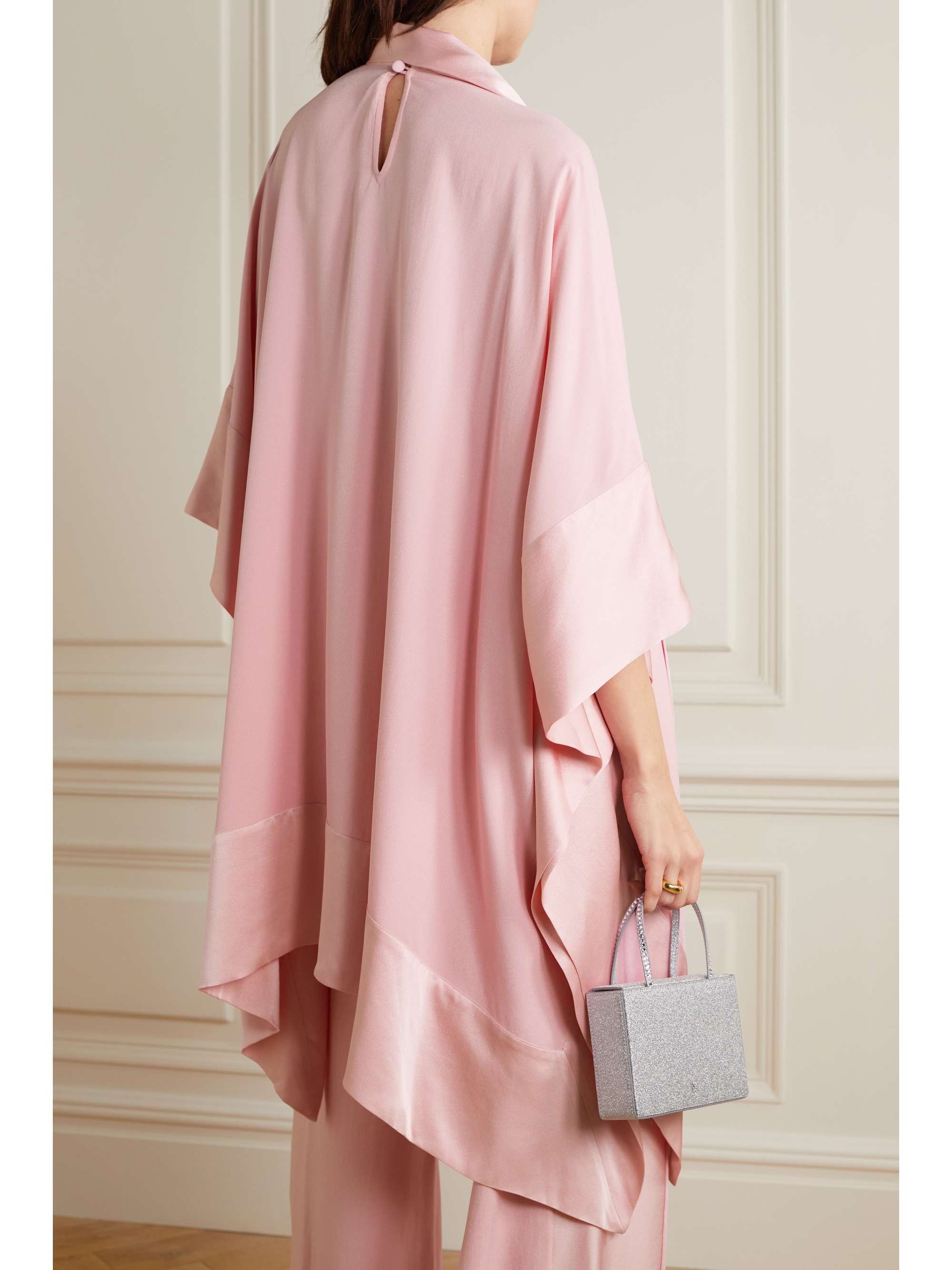 TALLER MARMO + NET SUSTAIN Palm Beach tie-detailed satin-trimmed crepe kaftan