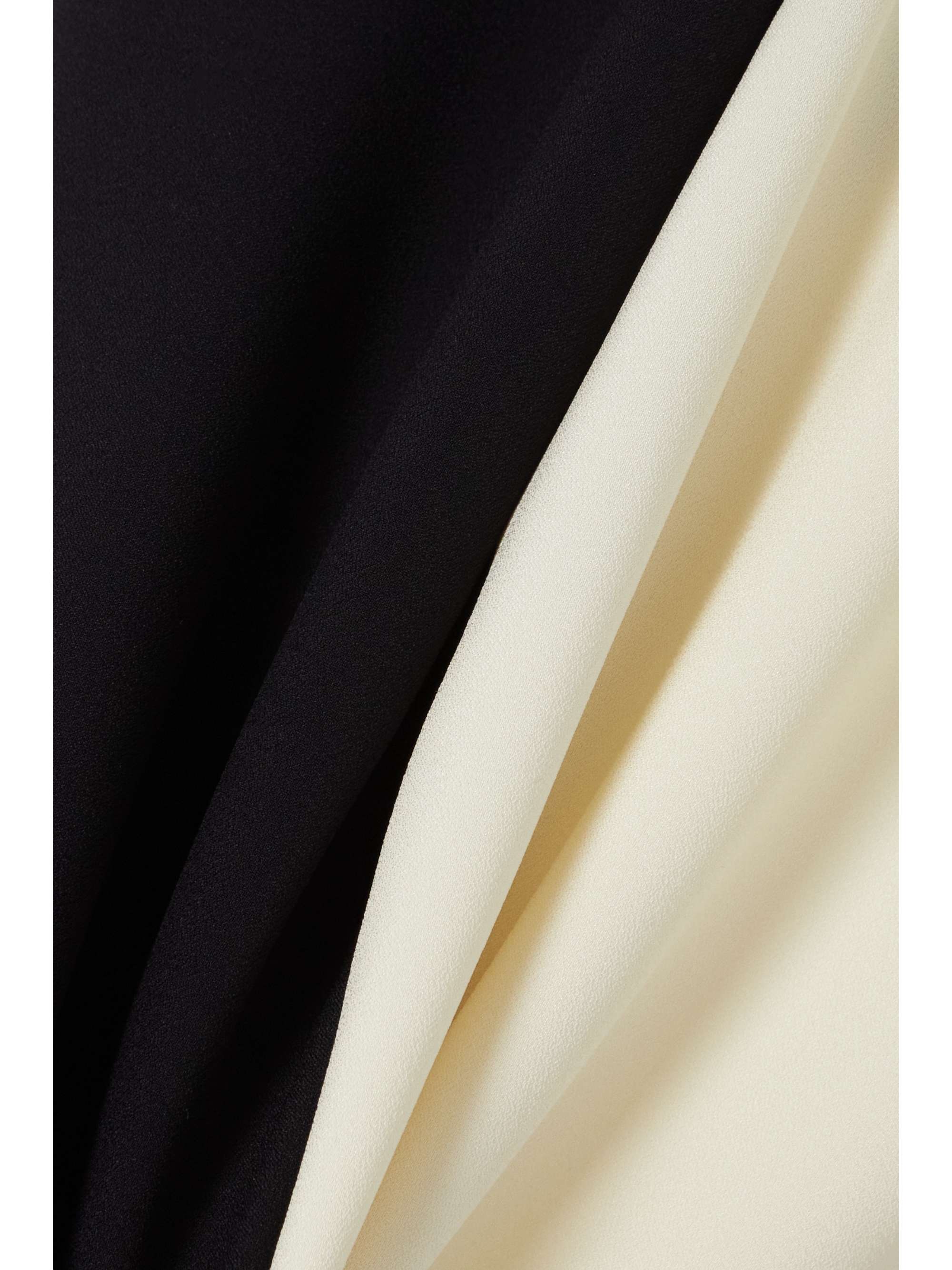 TALLER MARMO + NET SUSTAIN Eclipse satin-trimmed two-tone crepe wide-leg pants