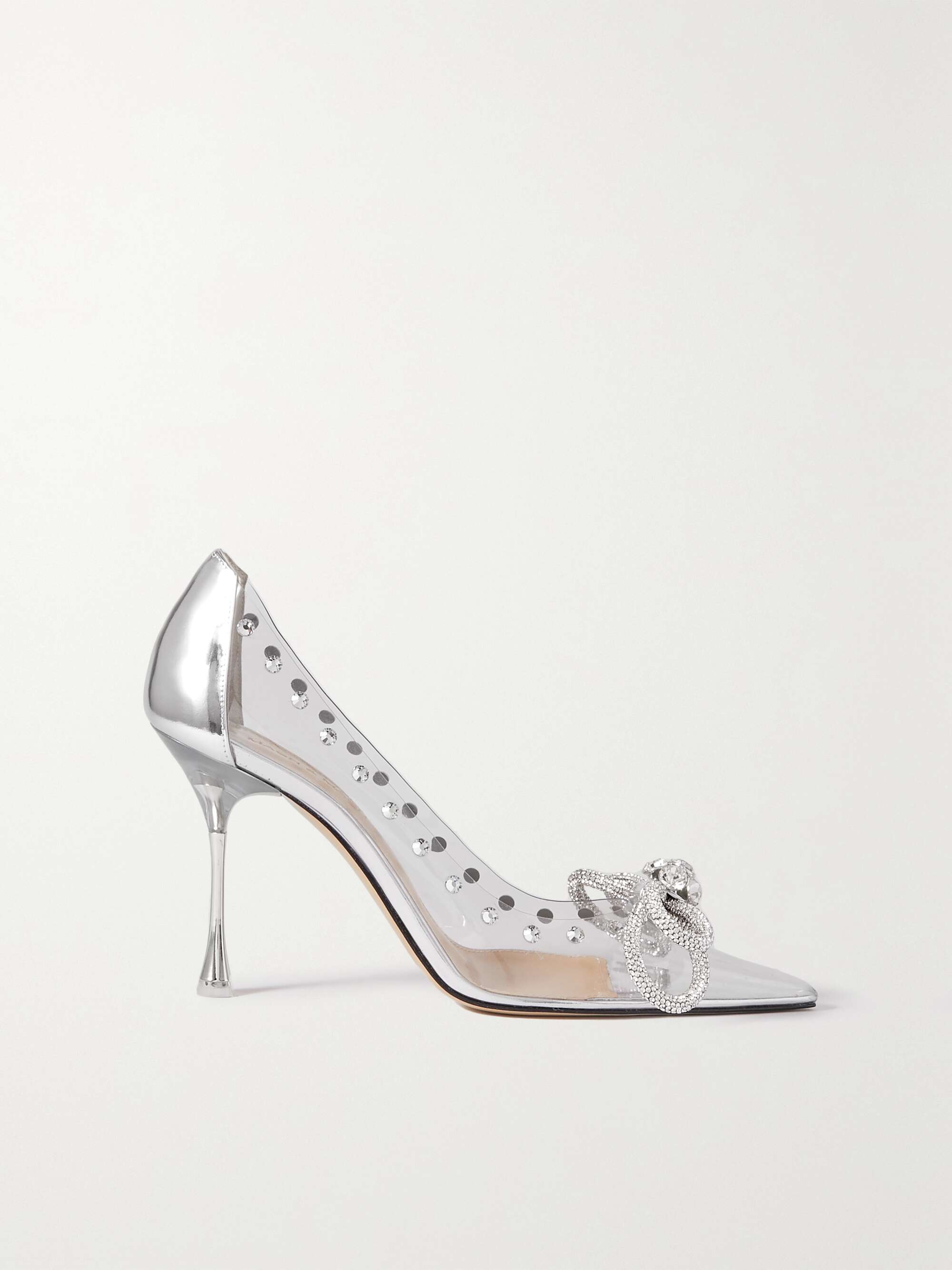 Double Bow crystal-embellished PVC 