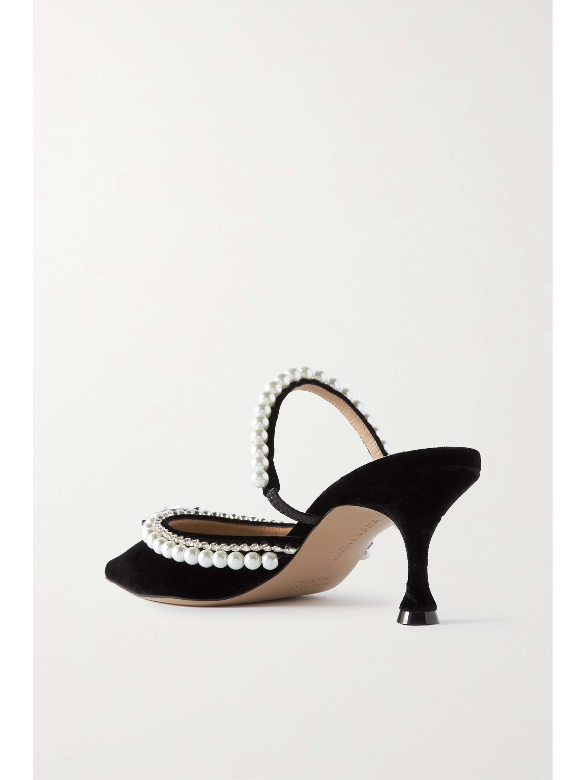 MACH & MACH Embellished velvet mules