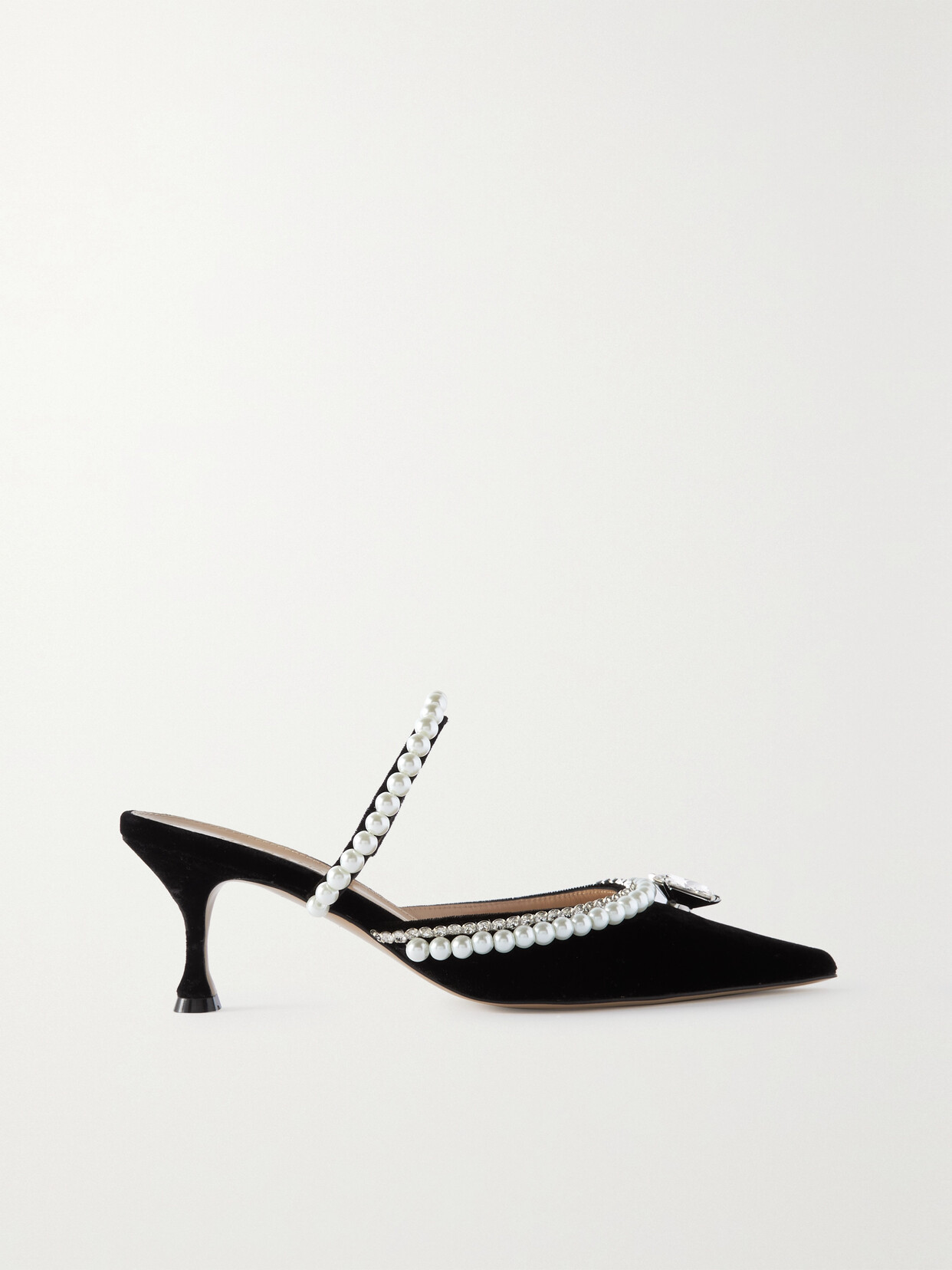 MACH & MACH Embellished Velvet Mules