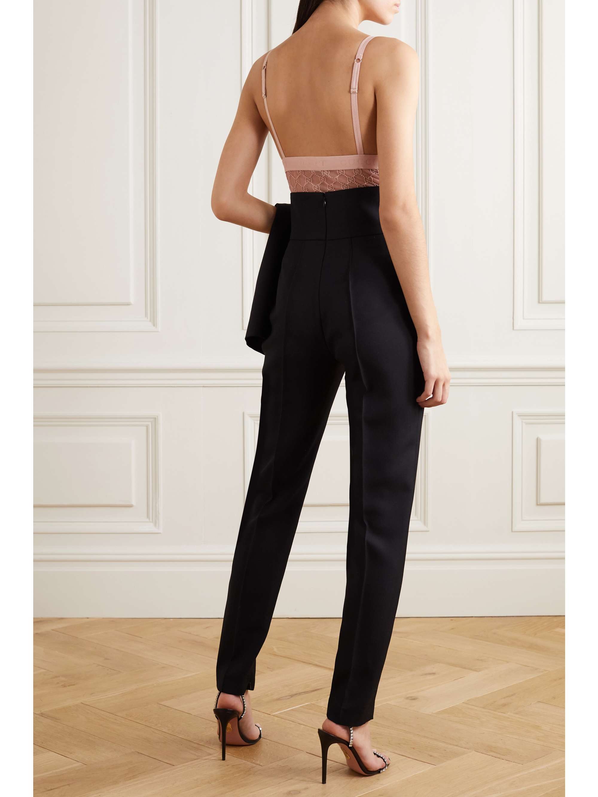 GUCCI Embroidered tulle bodysuit