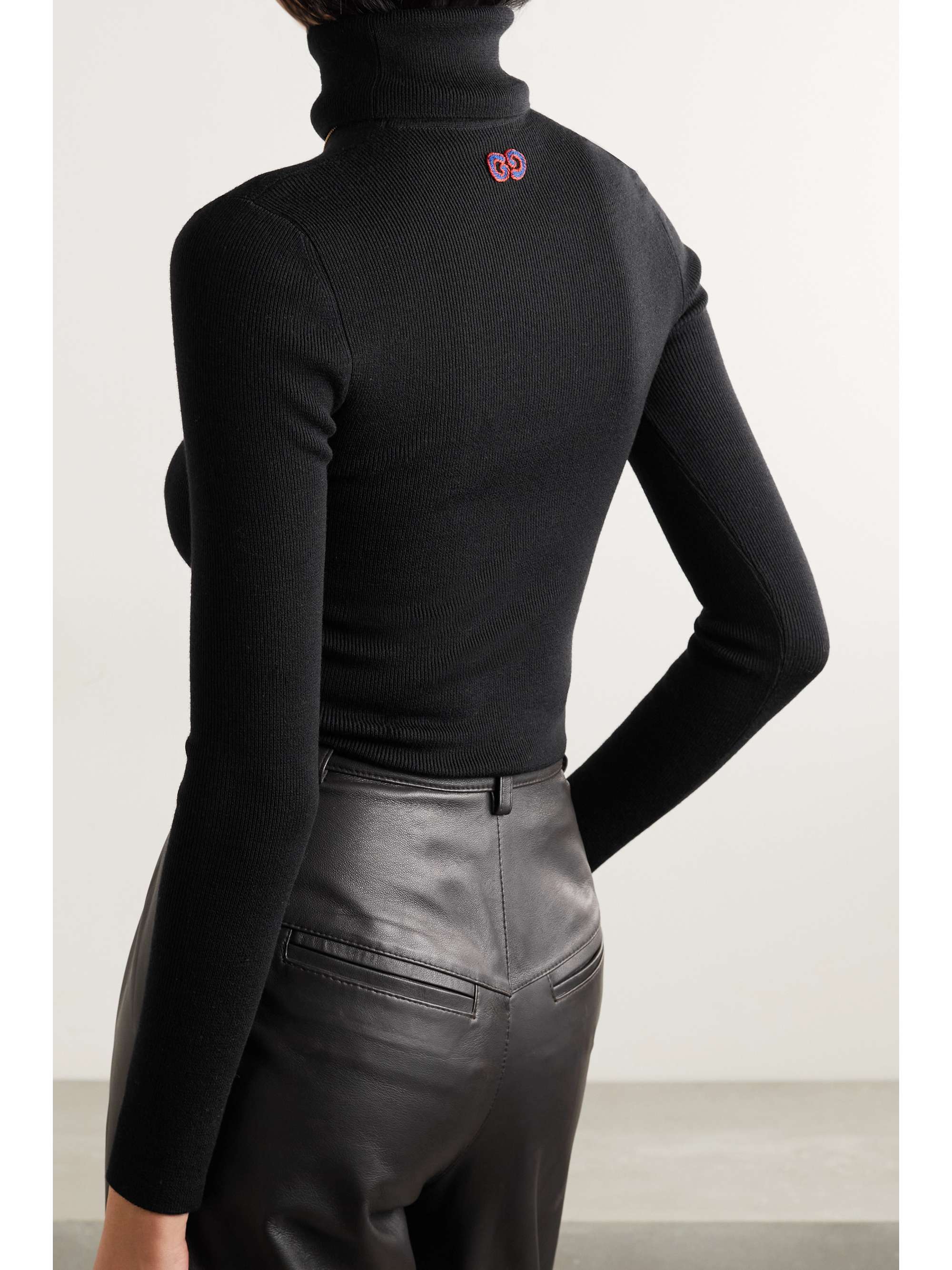 GUCCI Embroidered wool-blend turtleneck sweater | NET-A-PORTER GUCCI Embroidered wool-blend turtleneck sweater | NET-A-PORTER
