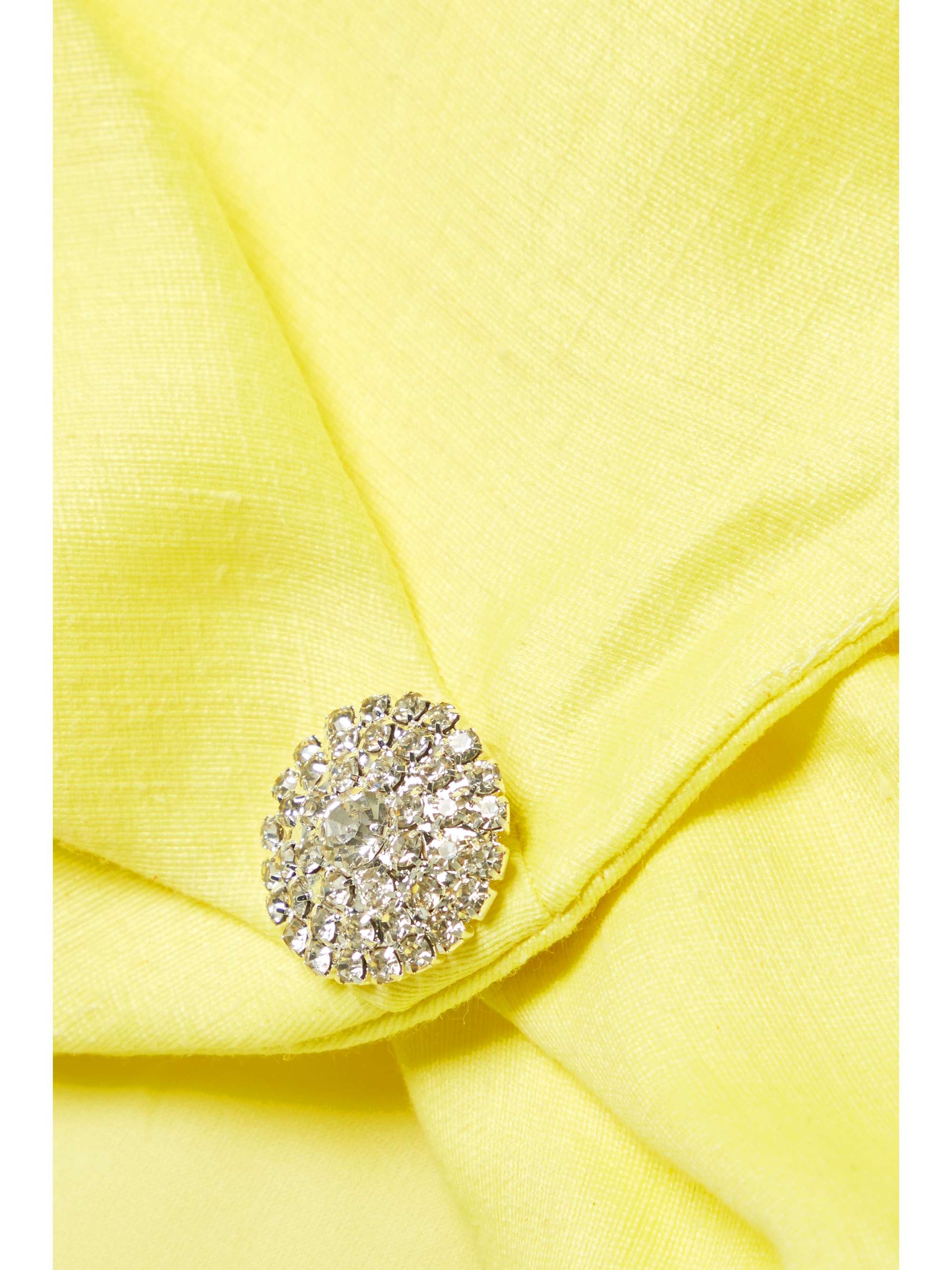 RASARIO Cropped crystal-embellished linen-blend blazer