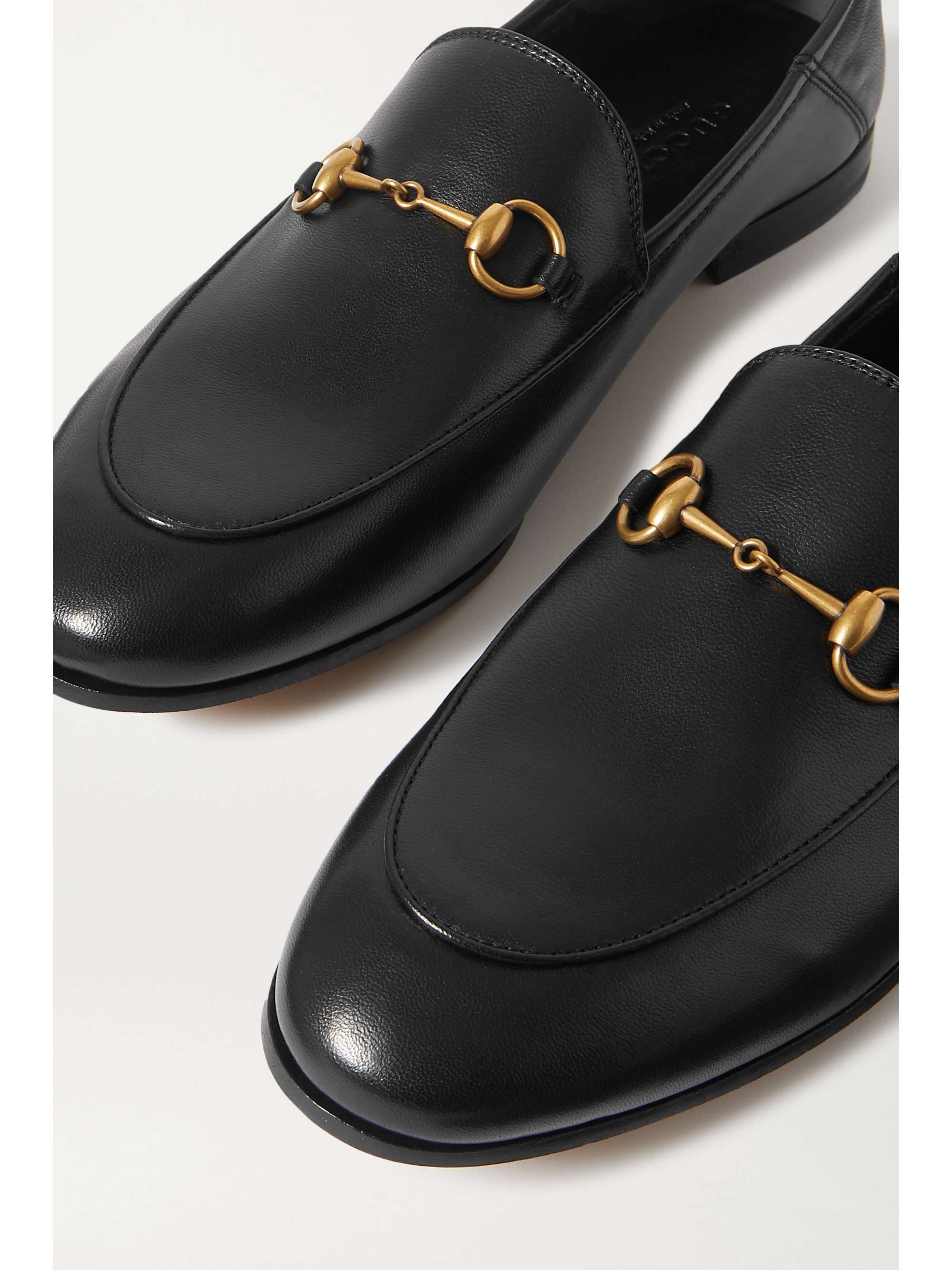 GUCCI Brixton horsebit-detailed leather collapsible-heel loafers
