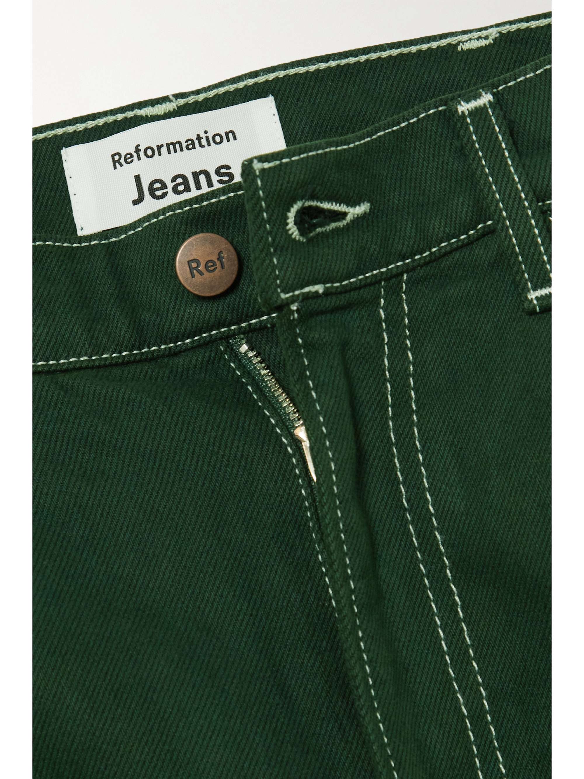 reformation cowboy high rise straight jeans