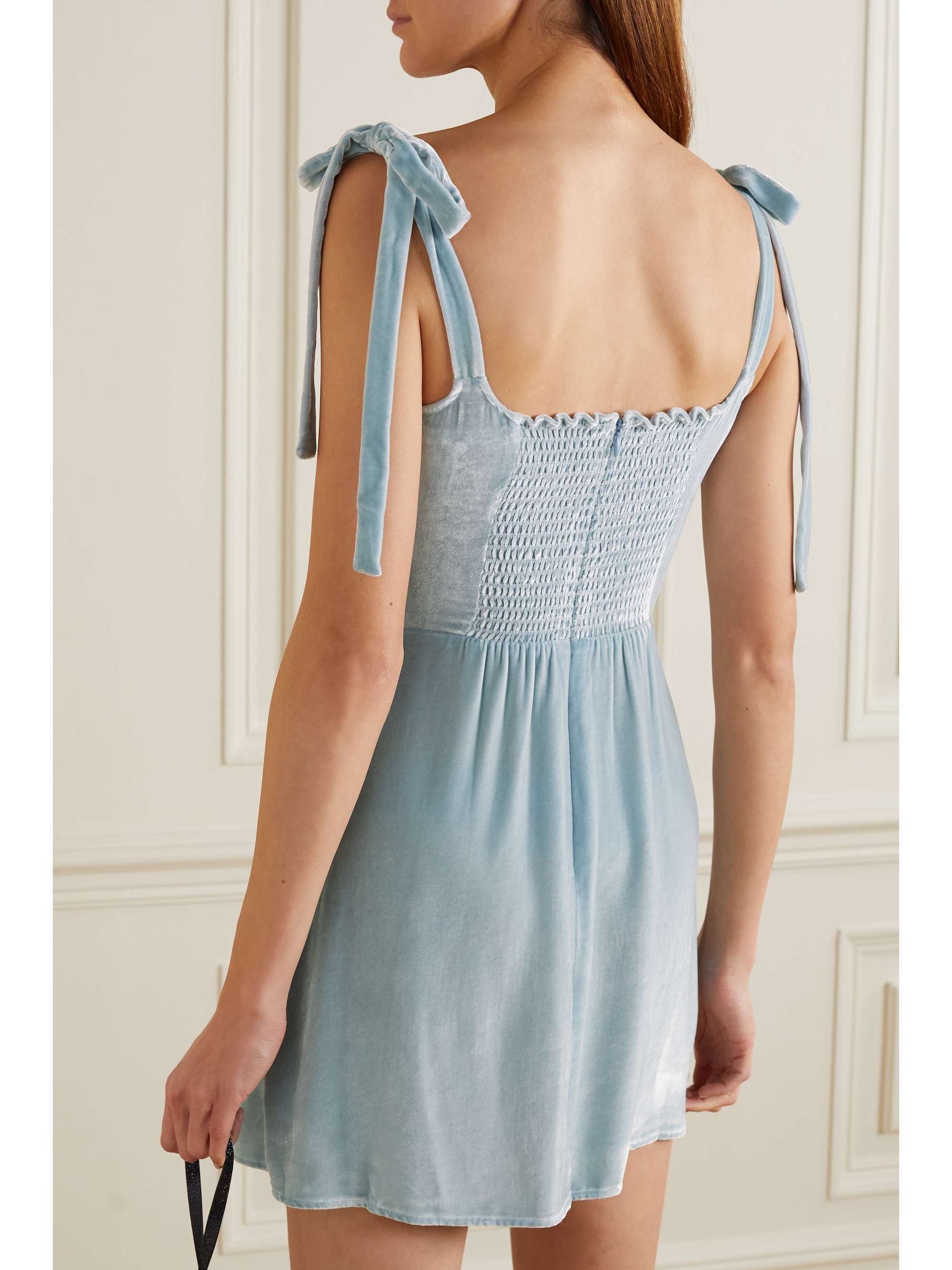 REFORMATION + NET SUSTAIN Minna velvet mini dress