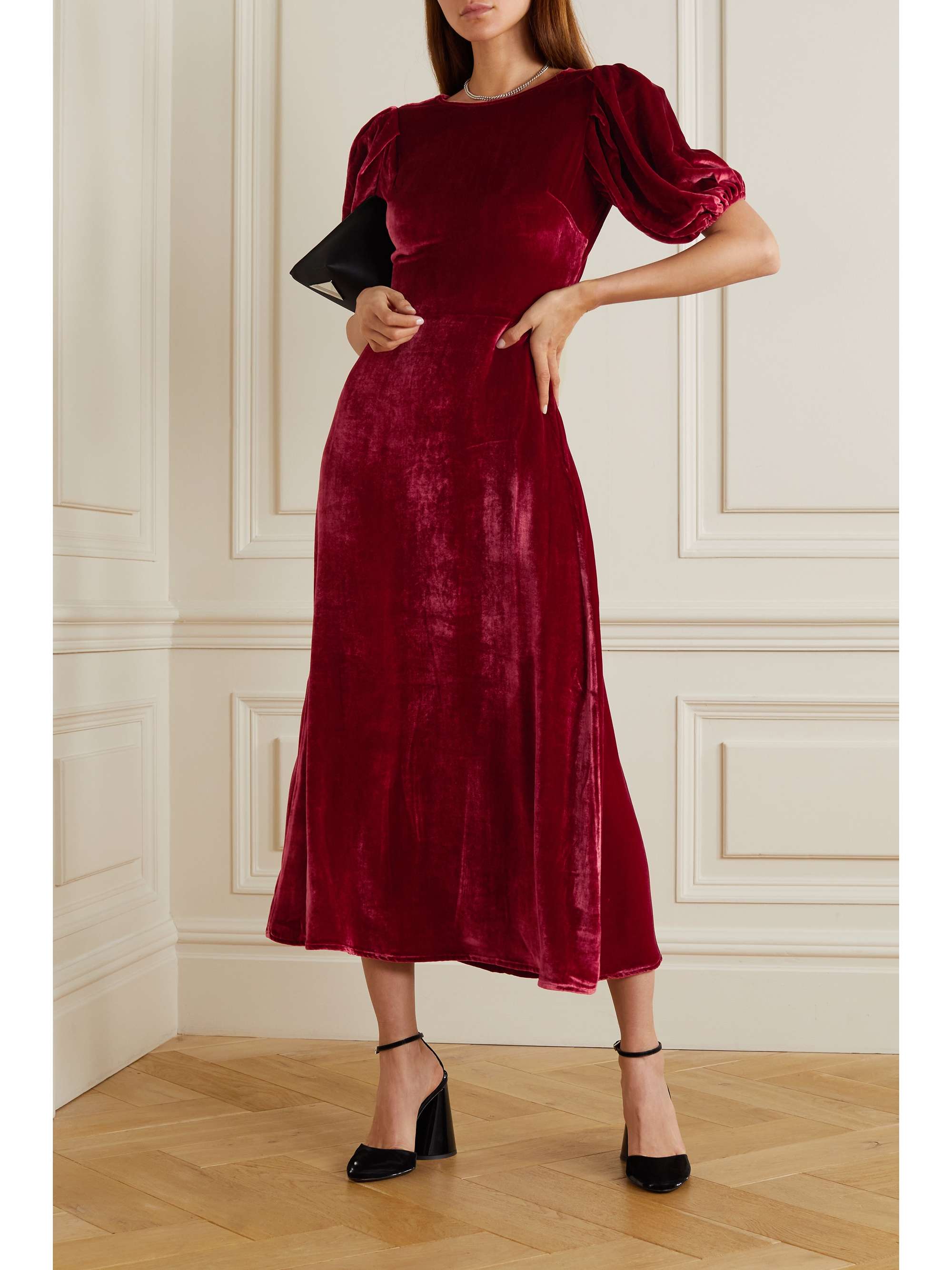 open back velvet dress