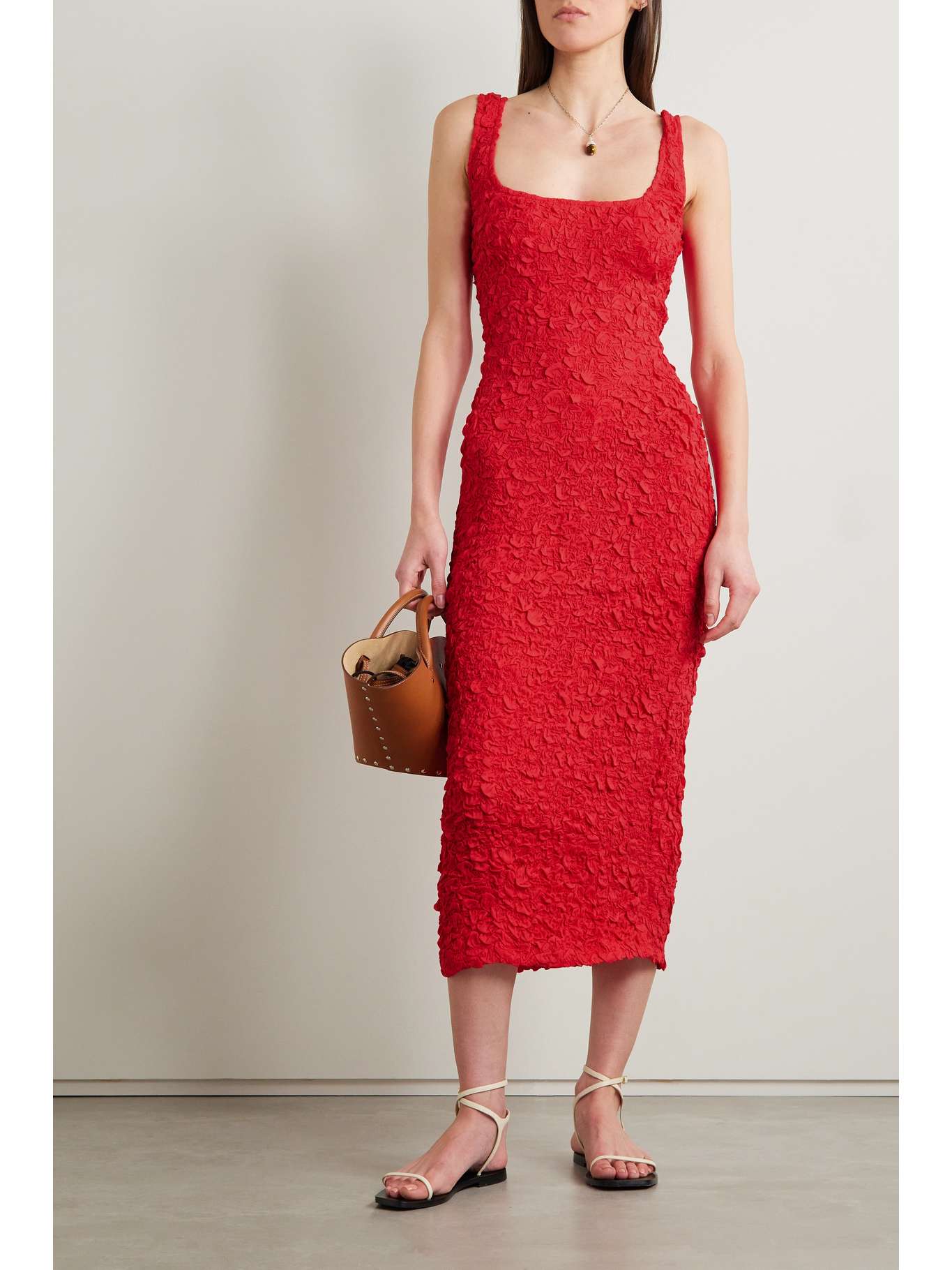 Red Sloan modal-cloquÃ© midi dress | MARA HOFFMAN | NET-A-PORTER