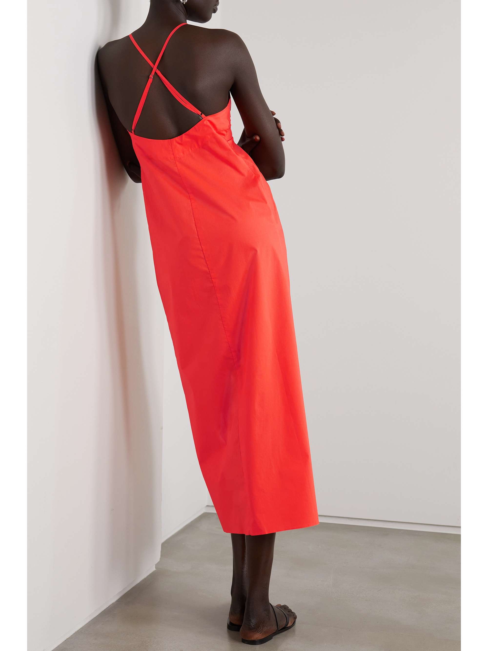 MARA HOFFMAN Lolita tie-front organic cotton-poplin dress