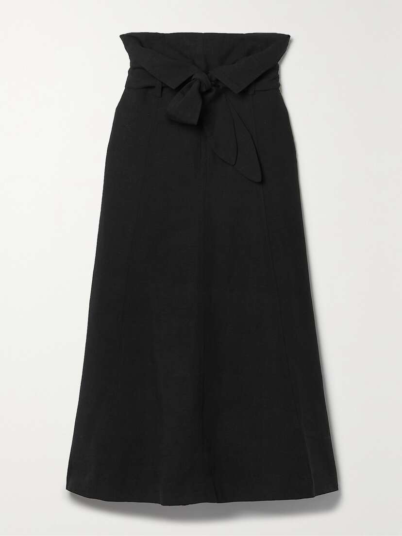 Mara Hoffman Anna Belted Tencel Lyocell And Linen-blend Midi Skirt - x large