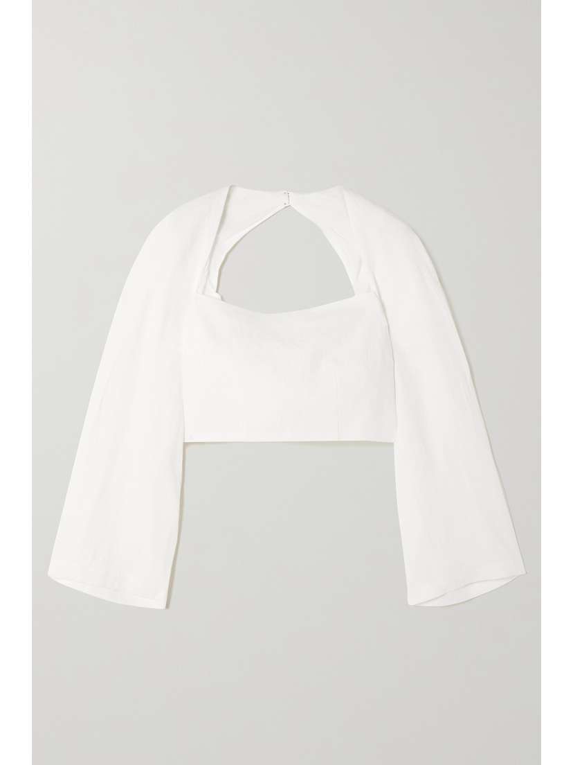Mara Hoffman Julia Cropped Cutout Hemp Top