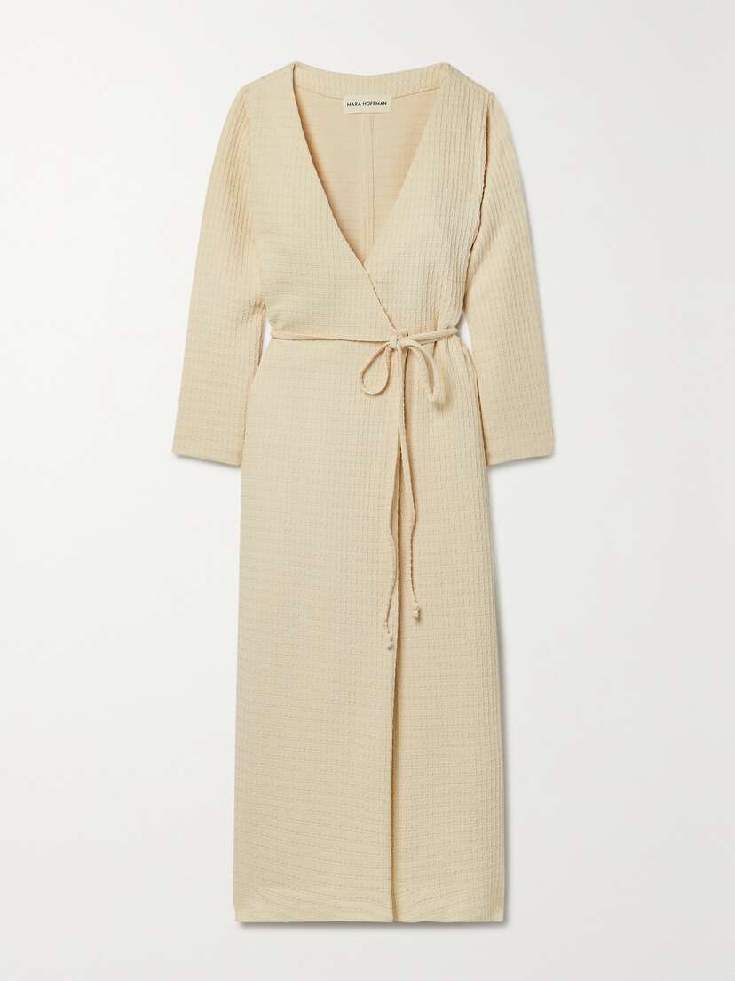 Mara Hoffman Tiffany Textured Organic Cotton-blend Wrap Dress
