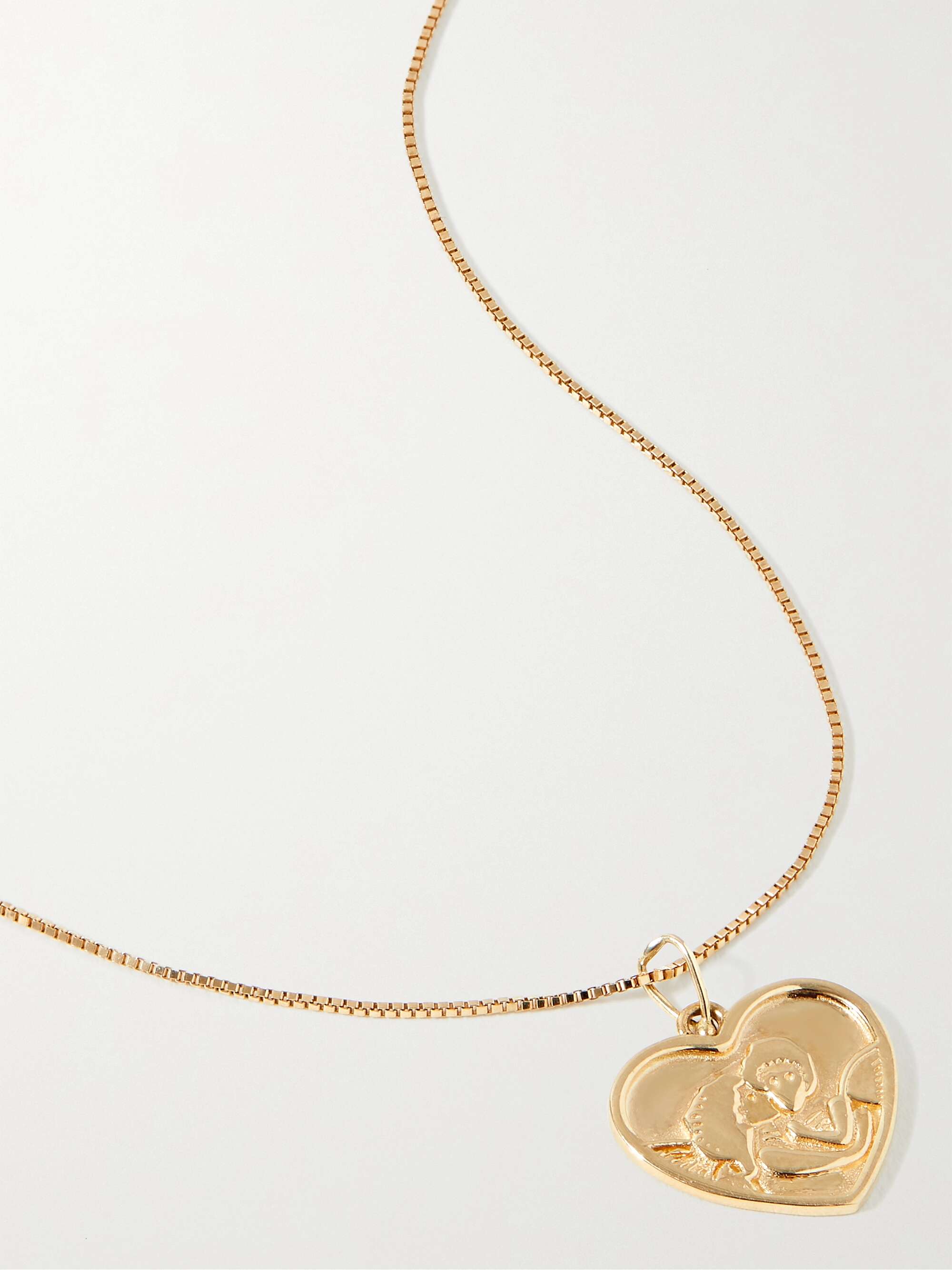 Tiny Angel Heart 10-karat gold necklace 
