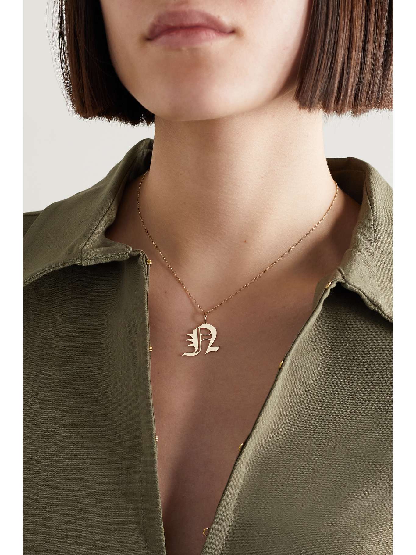 Gold The Old English 10karat gold necklace THE M JEWELERS NETAPORTER