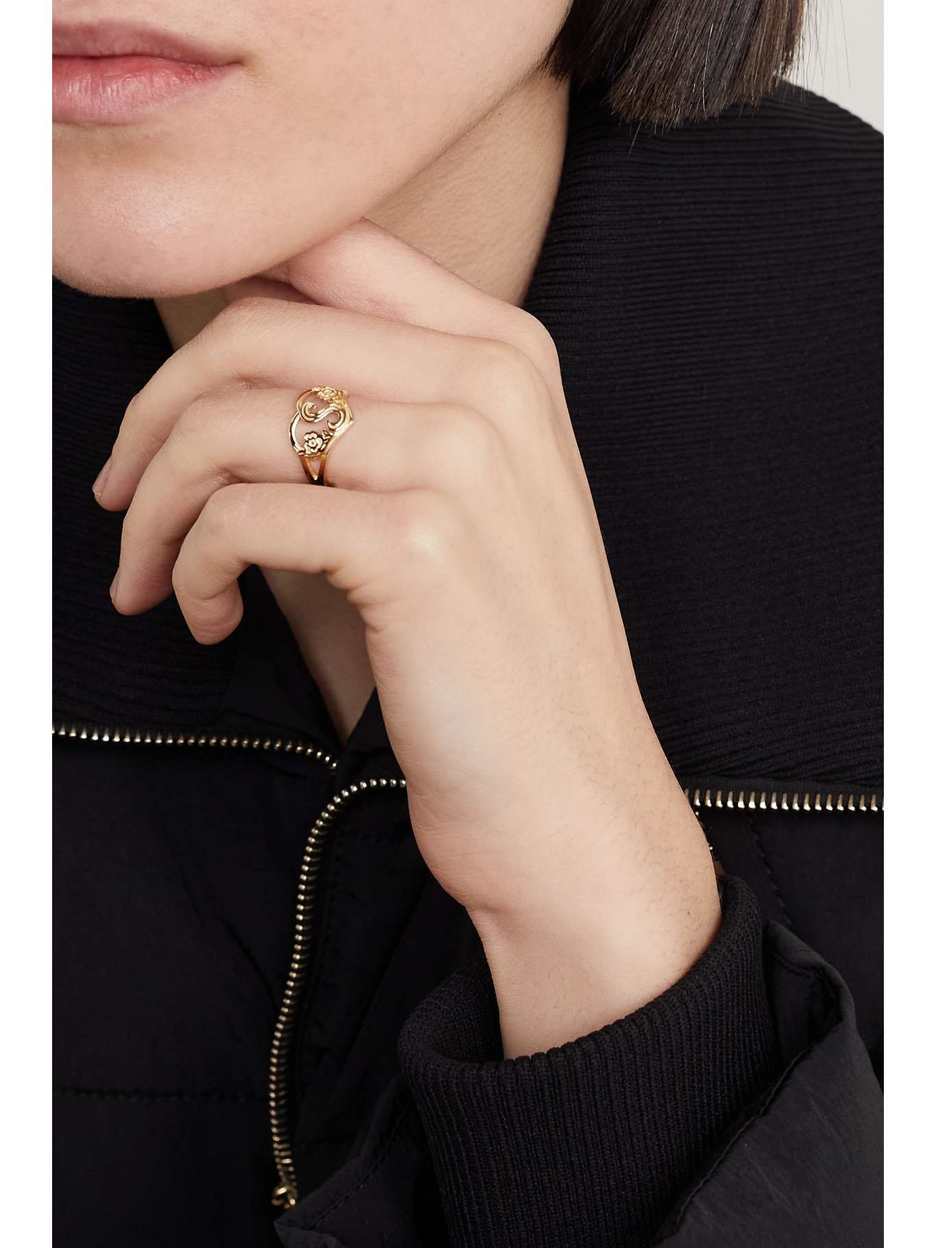 Gold The Cutout Flower 10karat gold ring THE M JEWELERS NETAPORTER