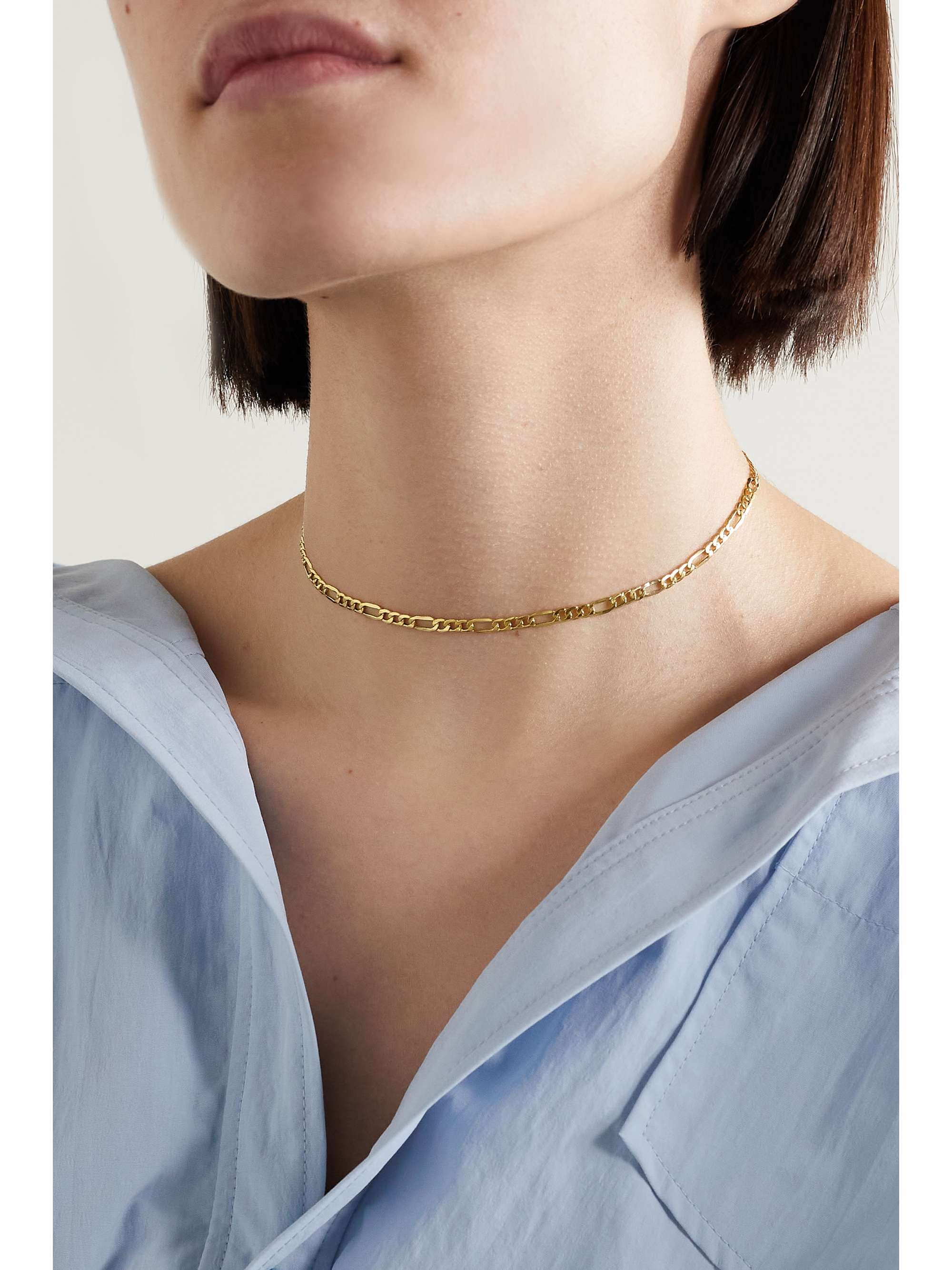 Gold The Figaro 10-karat gold choker 