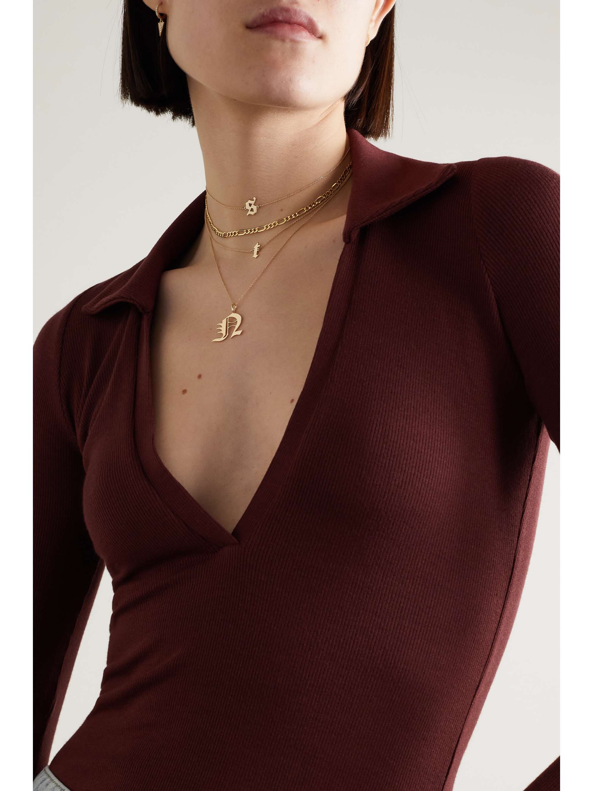 THE M JEWELERS Single Letter 10-karat gold choker