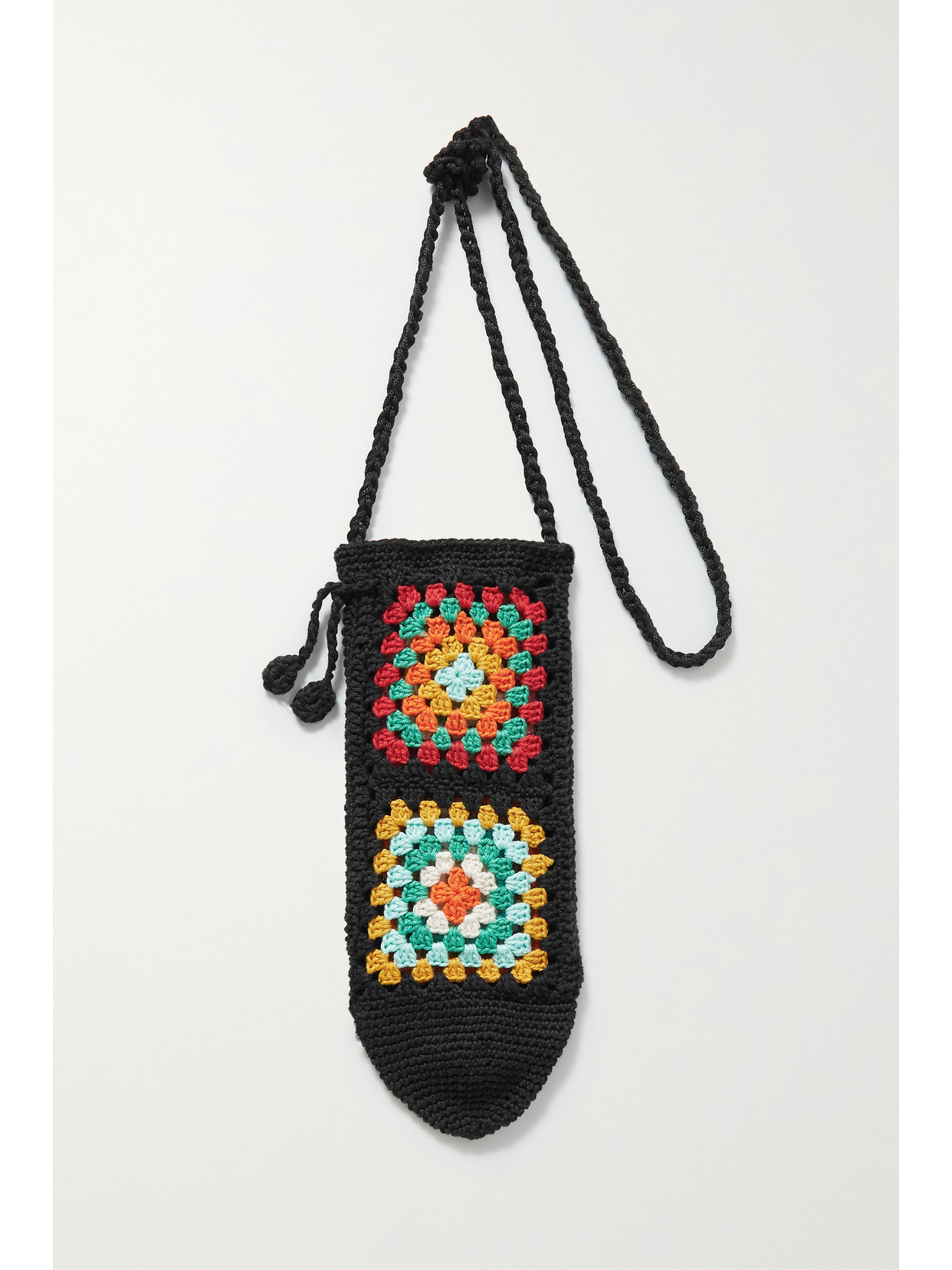 Alanui Positive Vibes Crocheted Cotton Shoulder Bag
