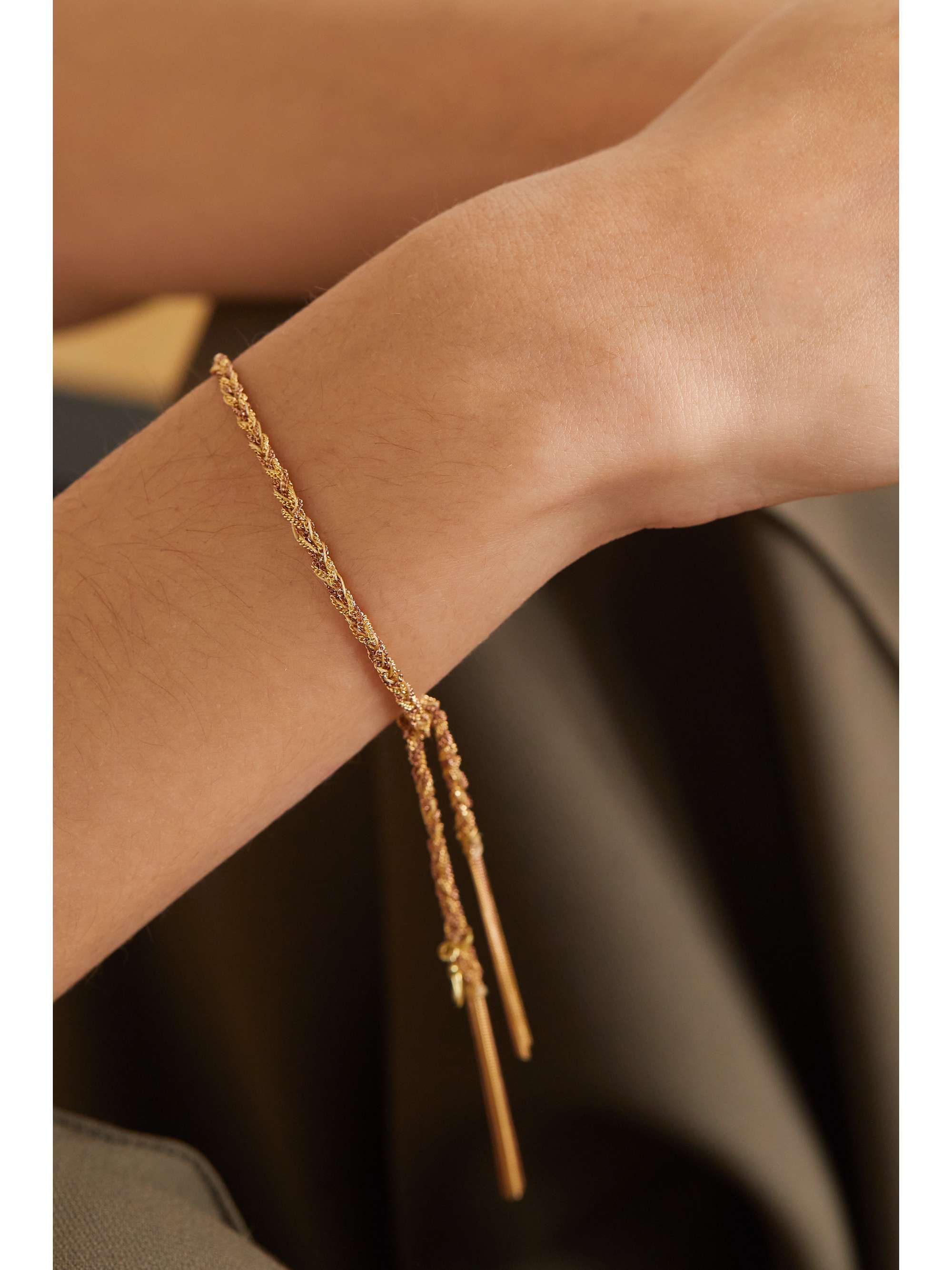 CAROLINA BUCCI Bracelet en or jaune et rose 18 carats (750/1000) Virtue Lucky