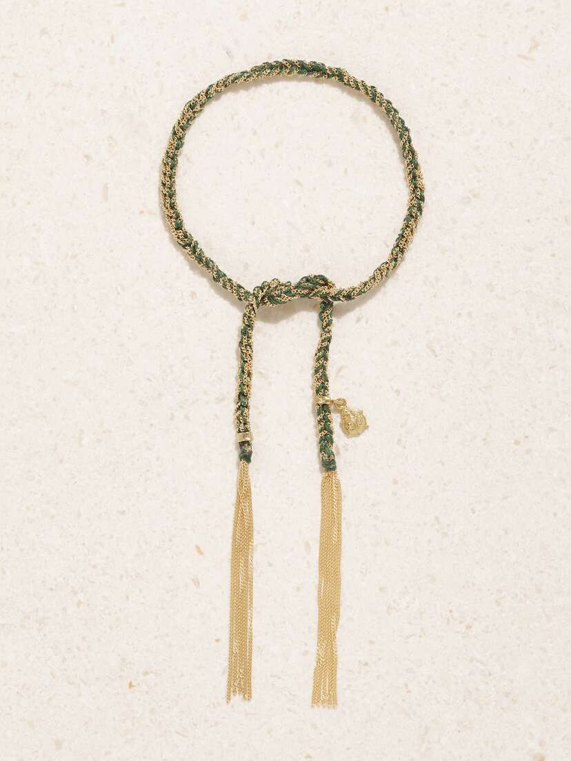 Carolina Bucci Fortune Lucky 18-karat Gold And Silk Bracelet