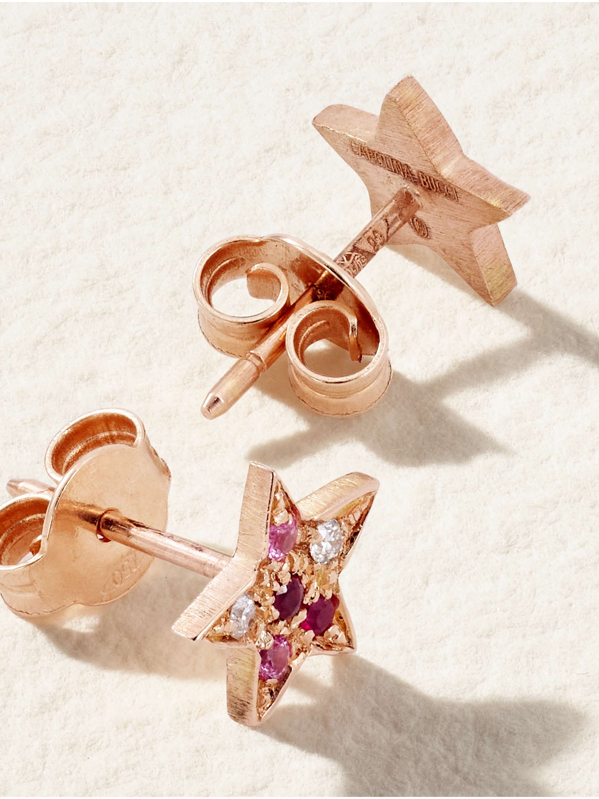 CAROLINA BUCCI Superstellar 18-karat rose gold diamond multi-stone earrings