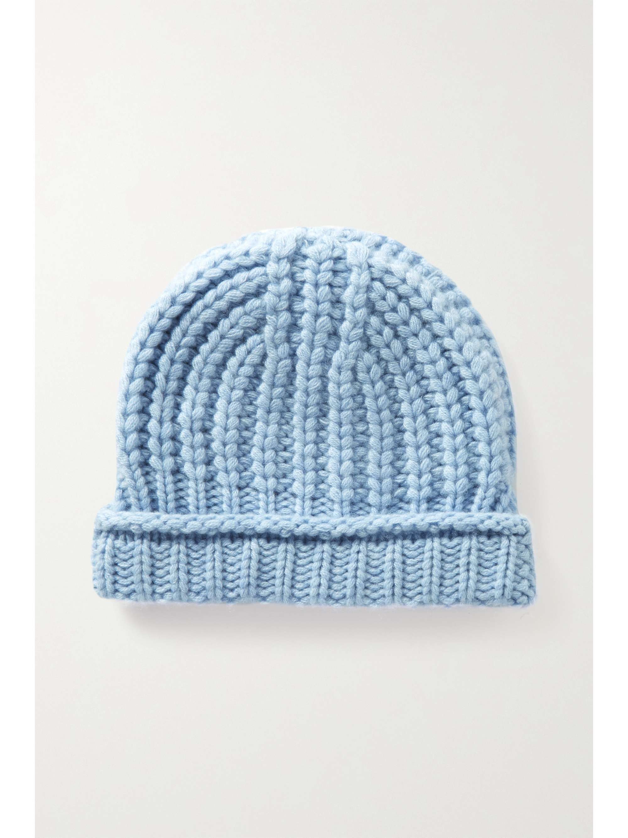 Blue Oulu ribbed cashmere beanie 