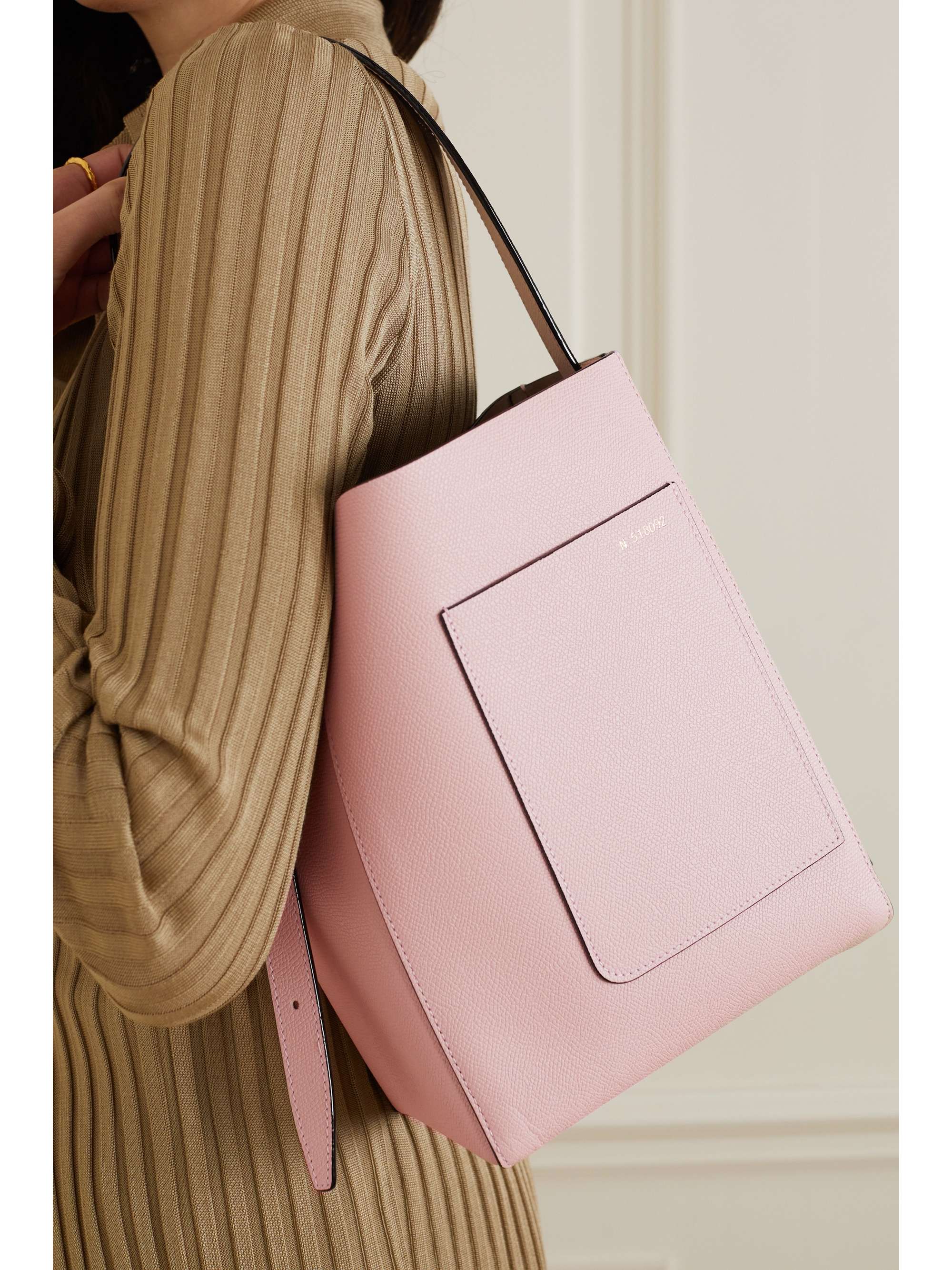 VALEXTRA Secchiello printed textured-leather tote