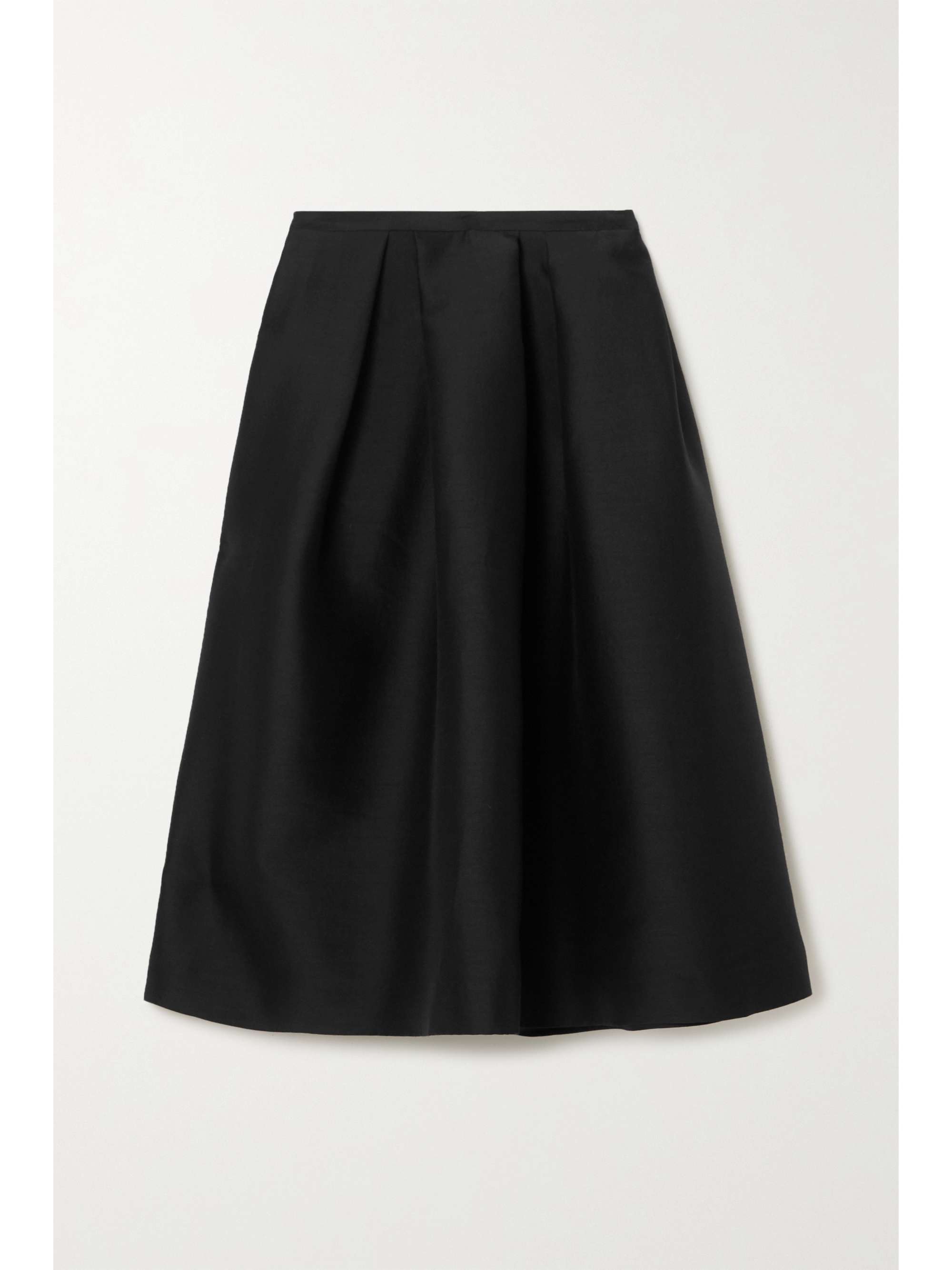 silk wool midi skirt