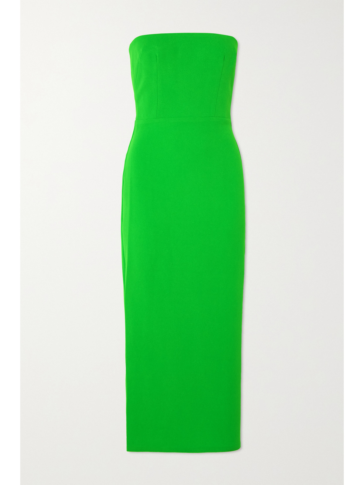 alex perry kirby strapless crepe column draped gown