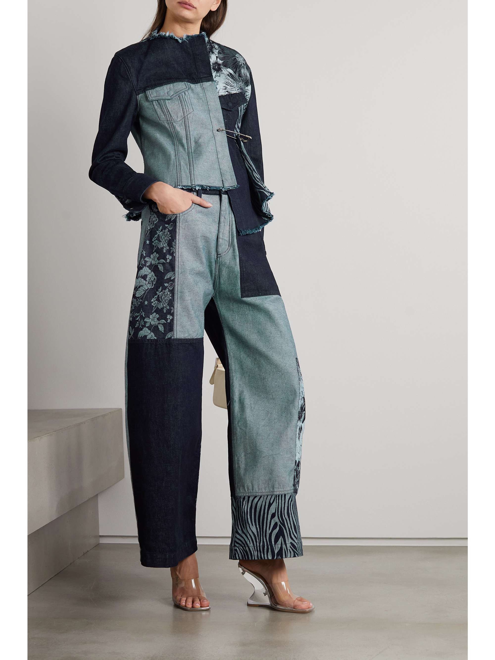 Dark denim + NET SUSTAIN ReM'Ade patchwork boyfriend jeans | MARQUES'  ALMEIDA | NET-A-PORTER