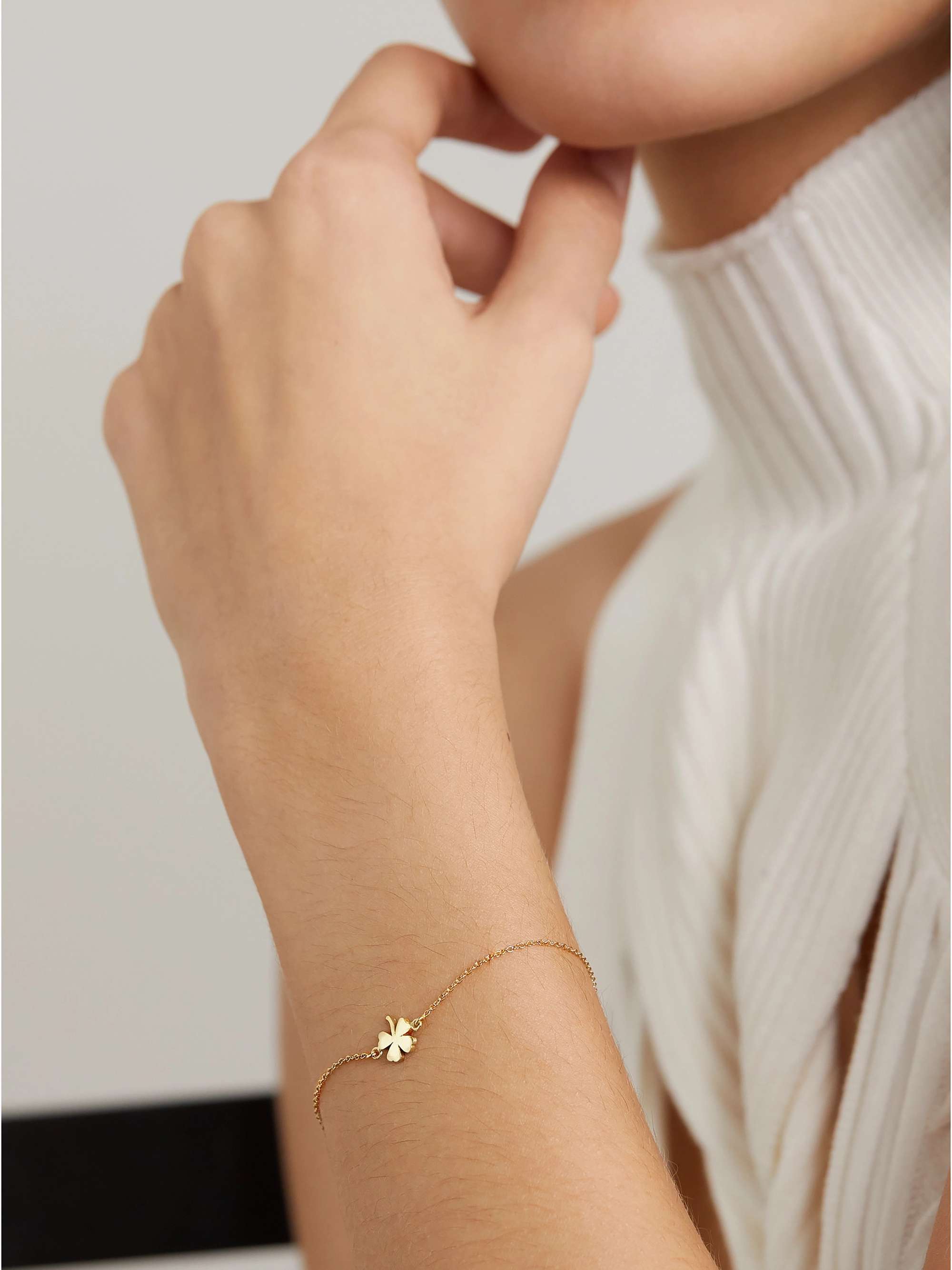 JENNIFER MEYER Mini Clover Armband aus 18 Karat Gold