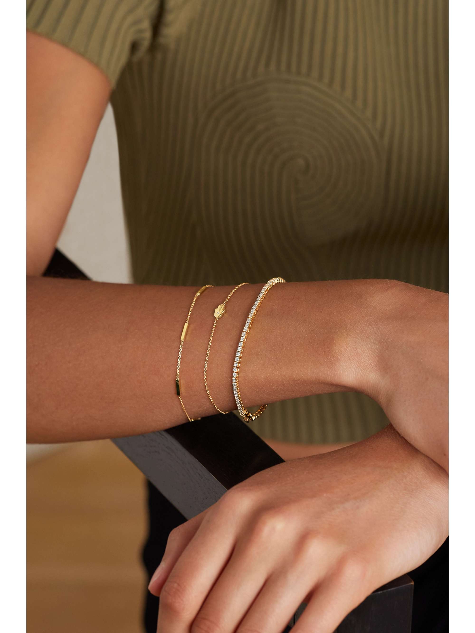 JENNIFER MEYER 18-karat gold diamond tennis bracelet