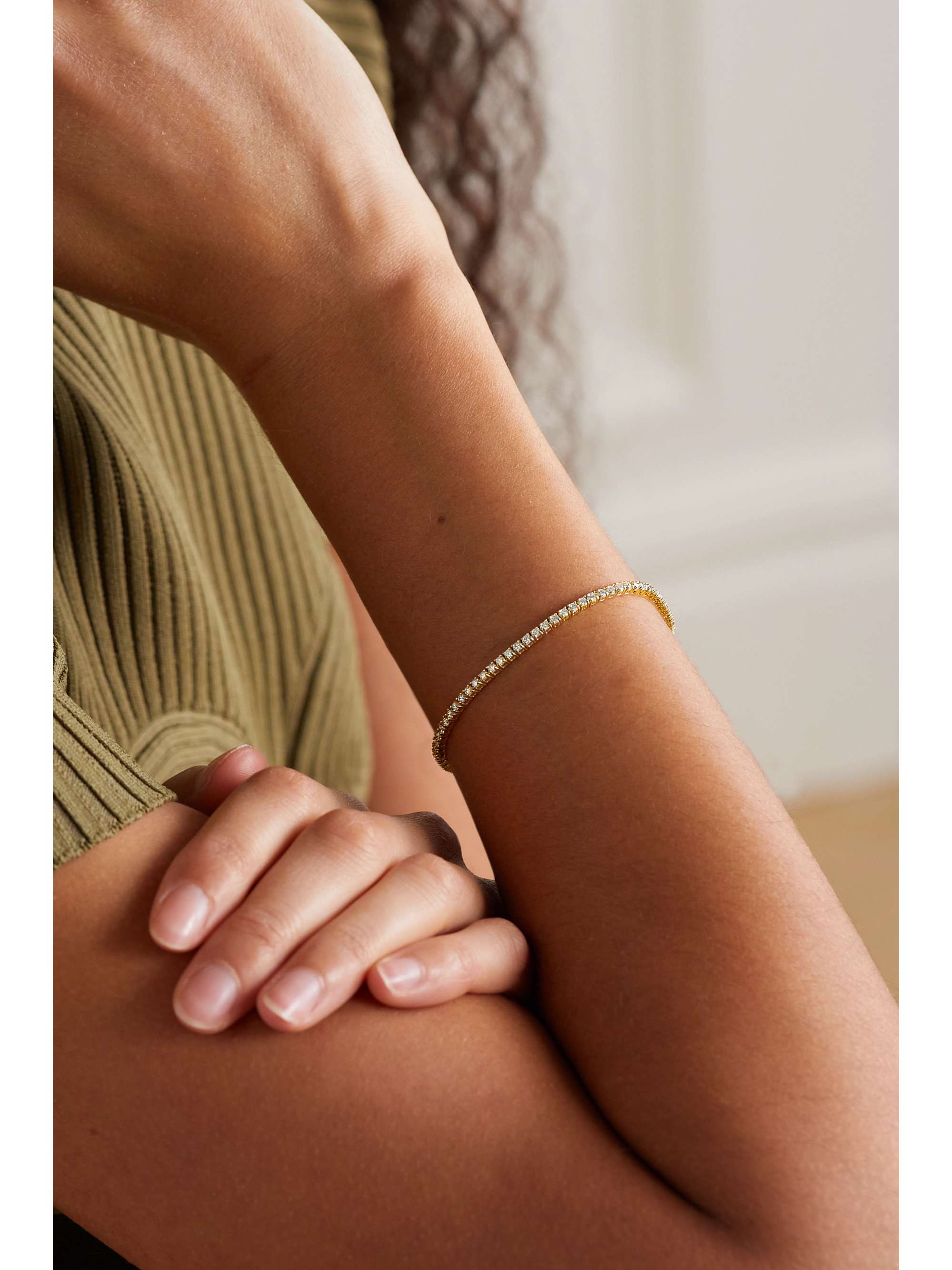 JENNIFER MEYER 18-karat gold diamond tennis bracelet