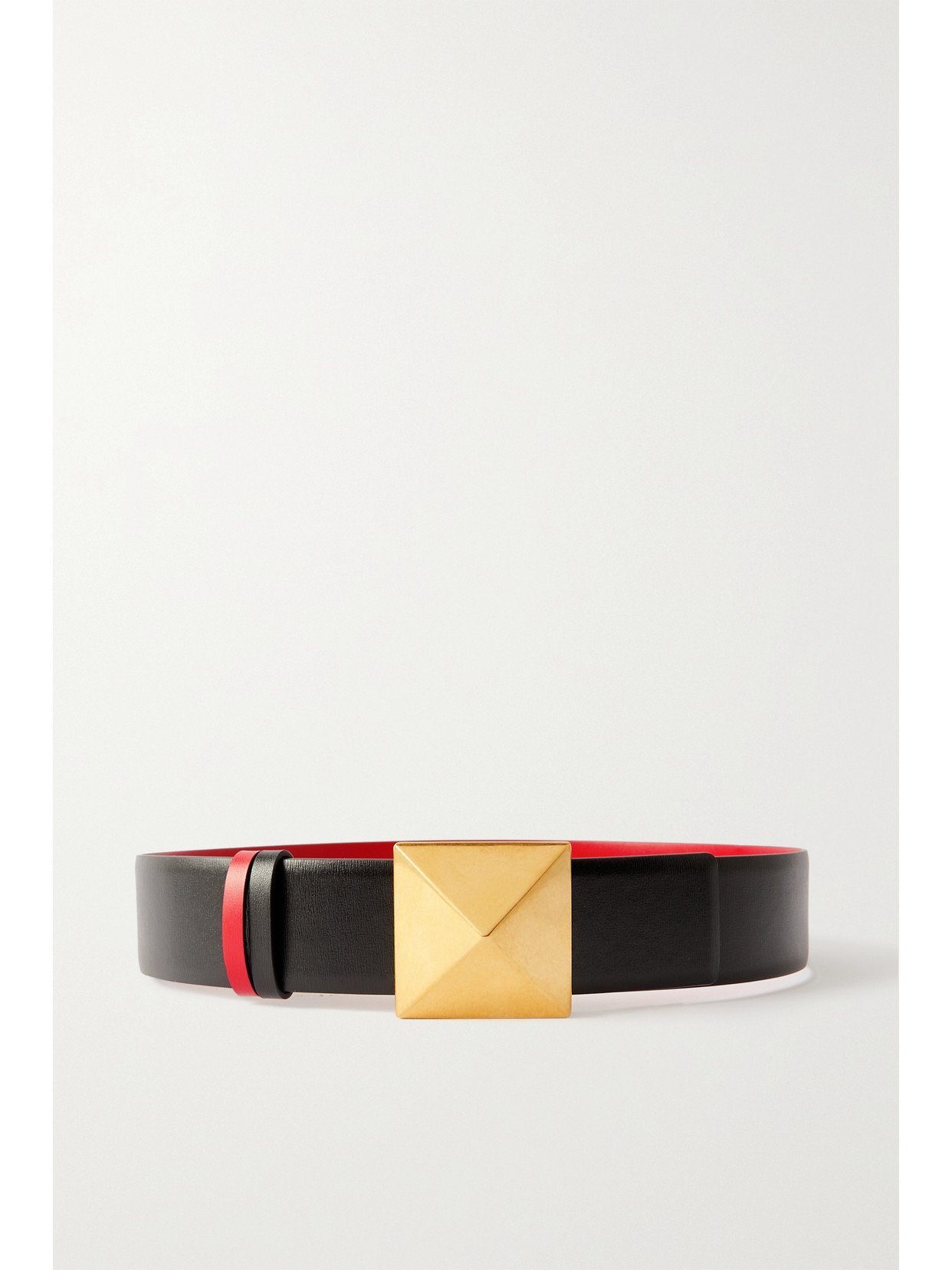 Valentino Garavani - Valentino Garavani Rockstud Embellished Reversible Leather Belt - Black