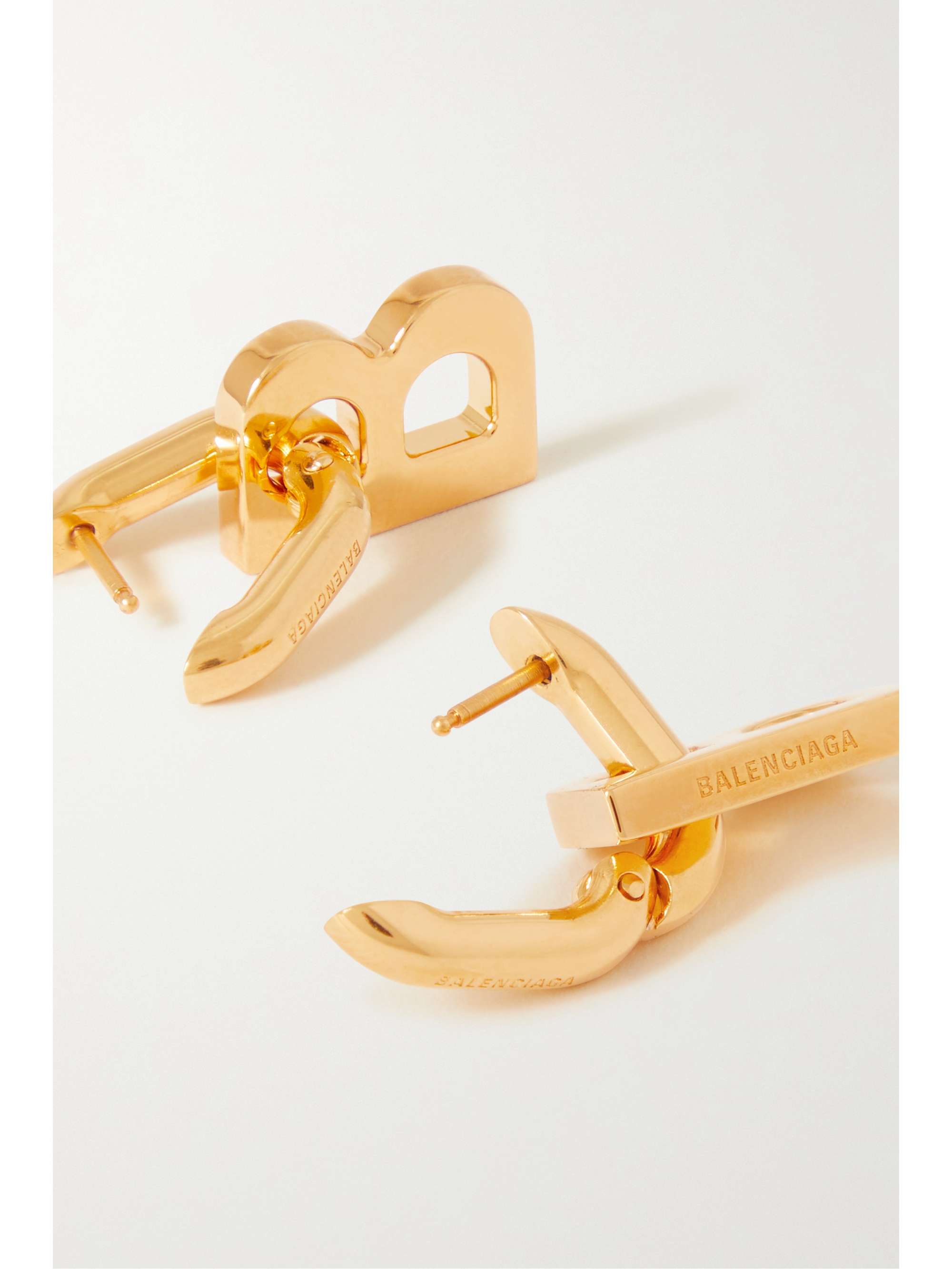 Gold B Chain XS goldtone hoop earrings BALENCIAGA NETAPORTER