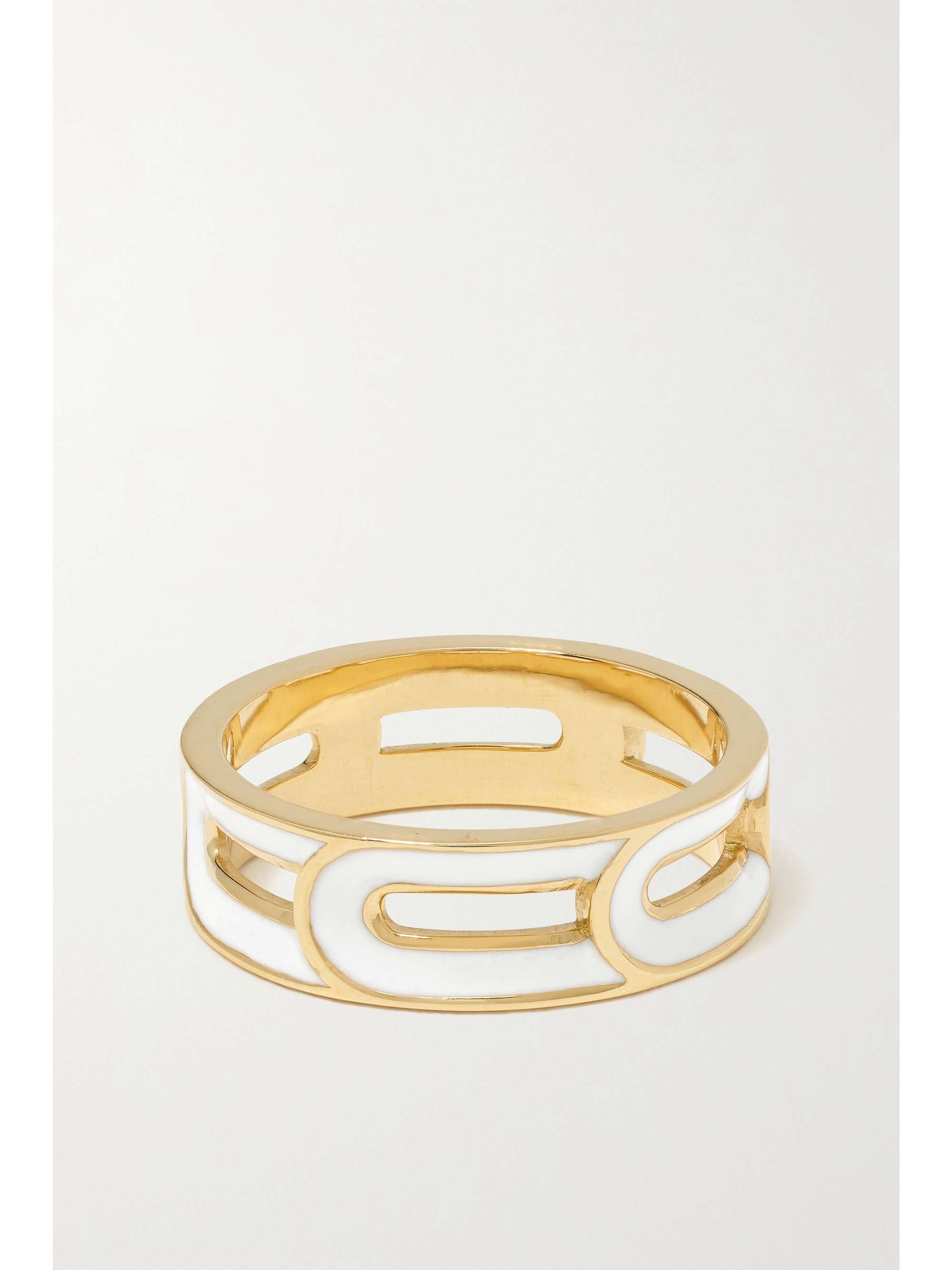 MELISSA KAYE Kira 18-karat gold and enamel ring
