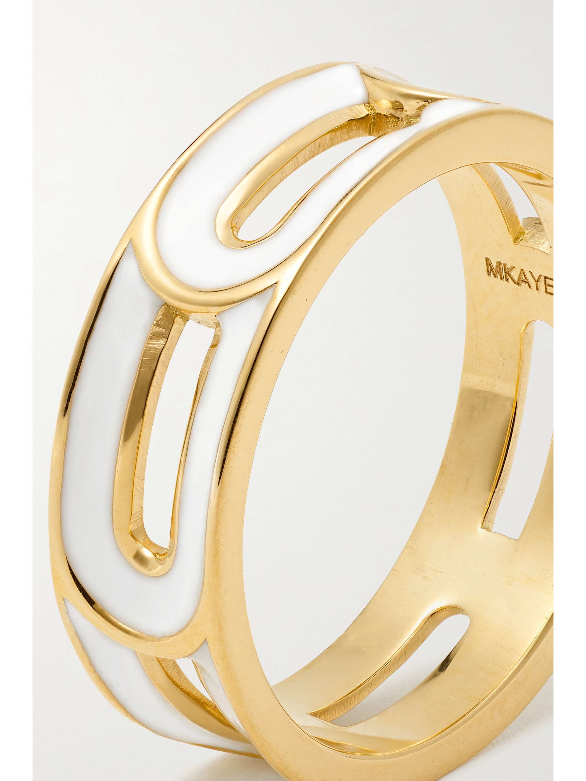 MELISSA KAYE Kira 18-karat gold and enamel ring