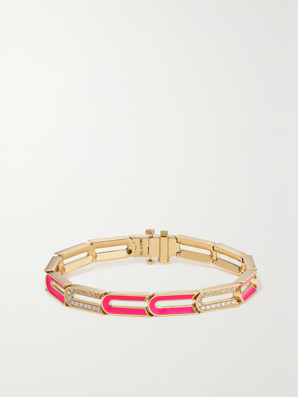 Melissa Kaye Kira 18-karat Rose , Enamel And Diamond Bracelet
