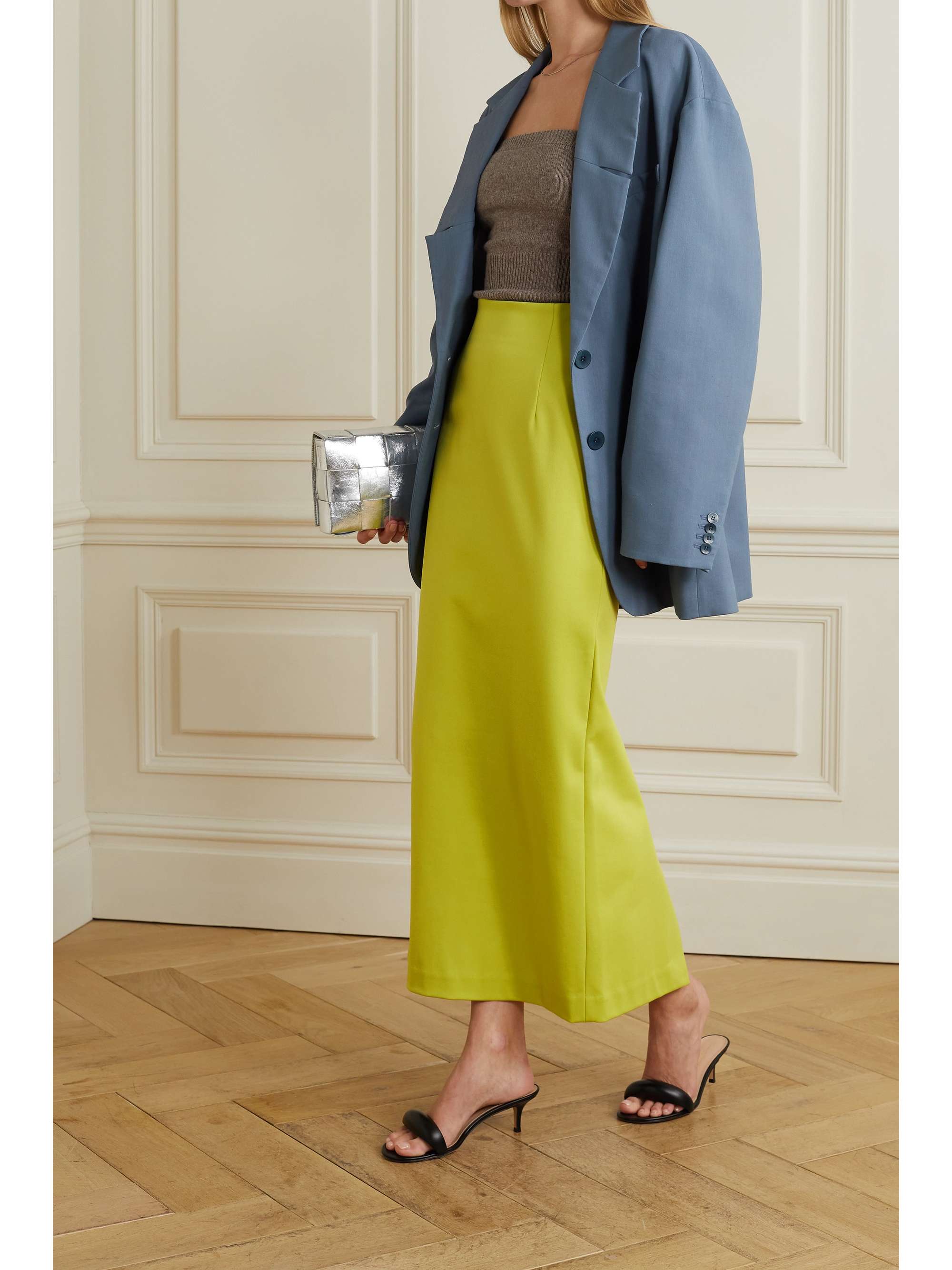 Chartreuse Stretch-jersey maxi skirt 