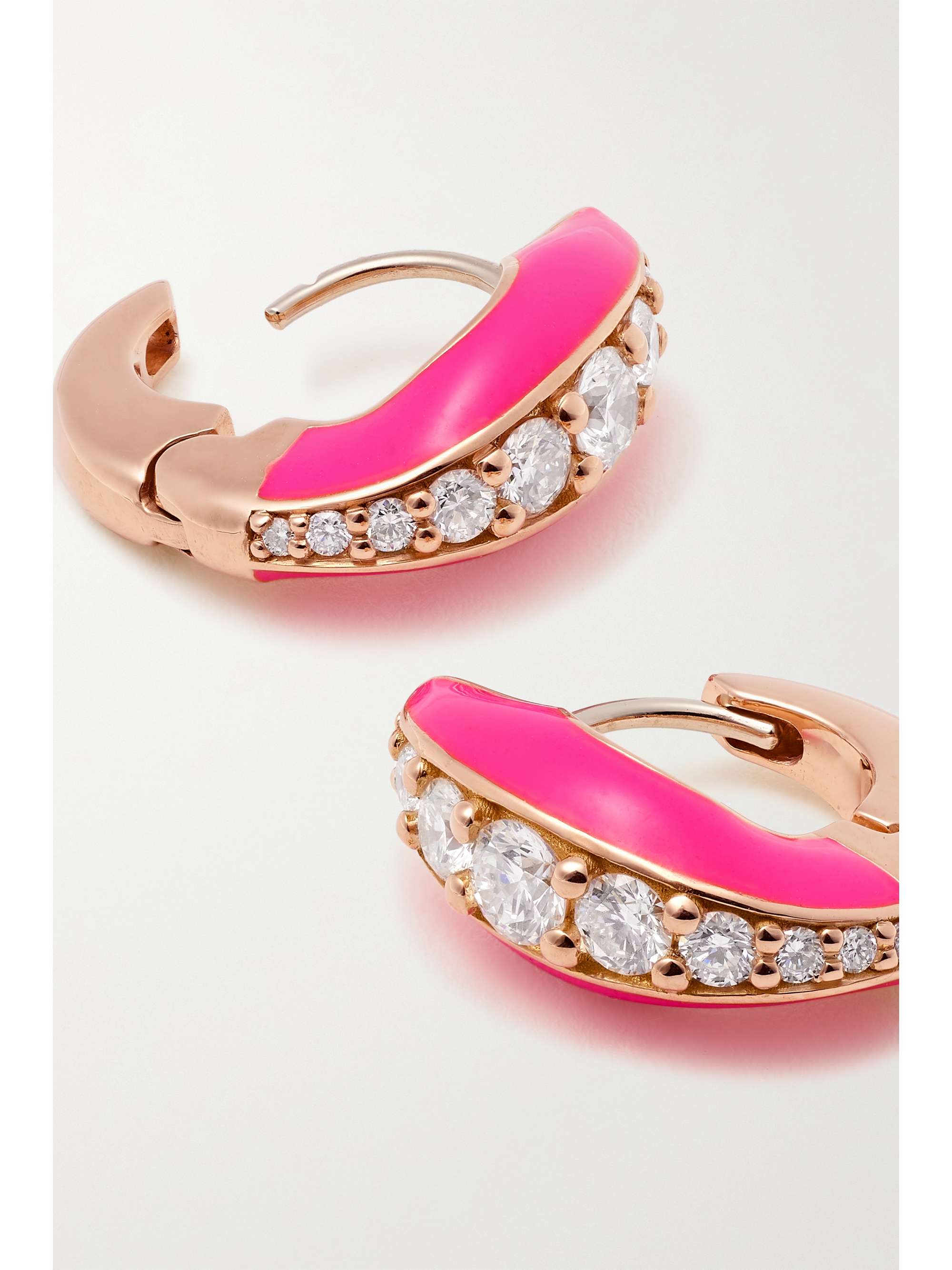 MELISSA KAYE Remi 18-karat gold, diamond and enamel earrings
